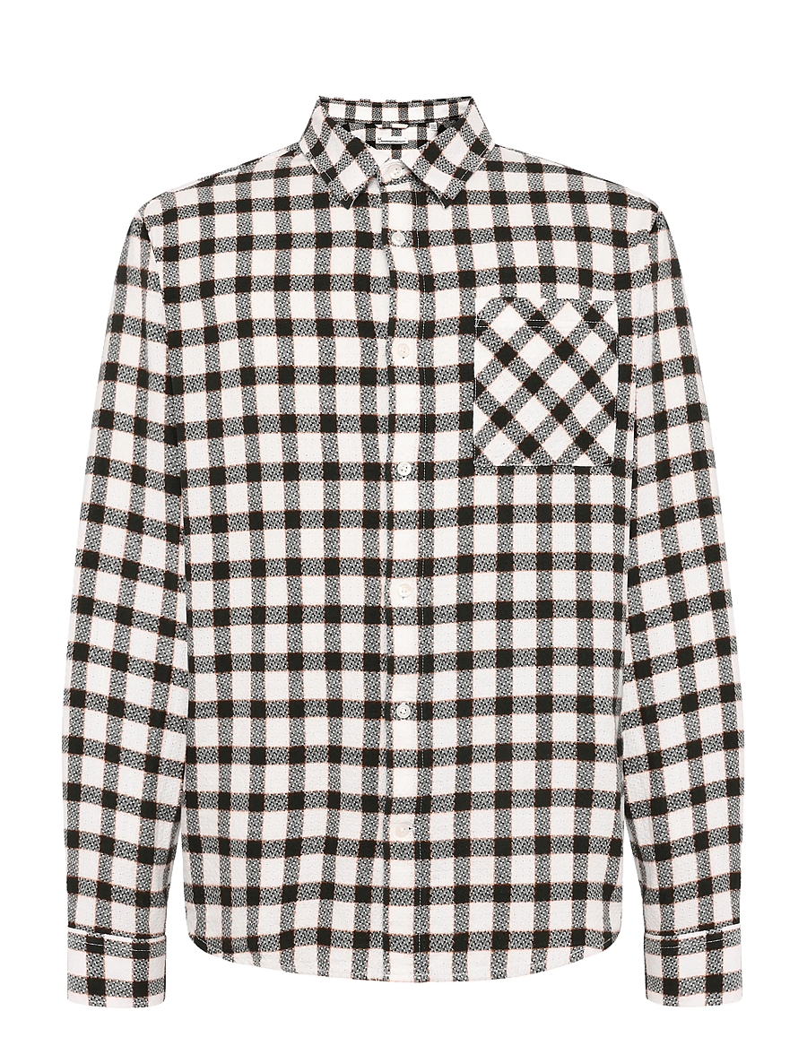 Knowledge Cotton Apparel - Dune regular checked structure shir - ternede skjorter - green check - 1