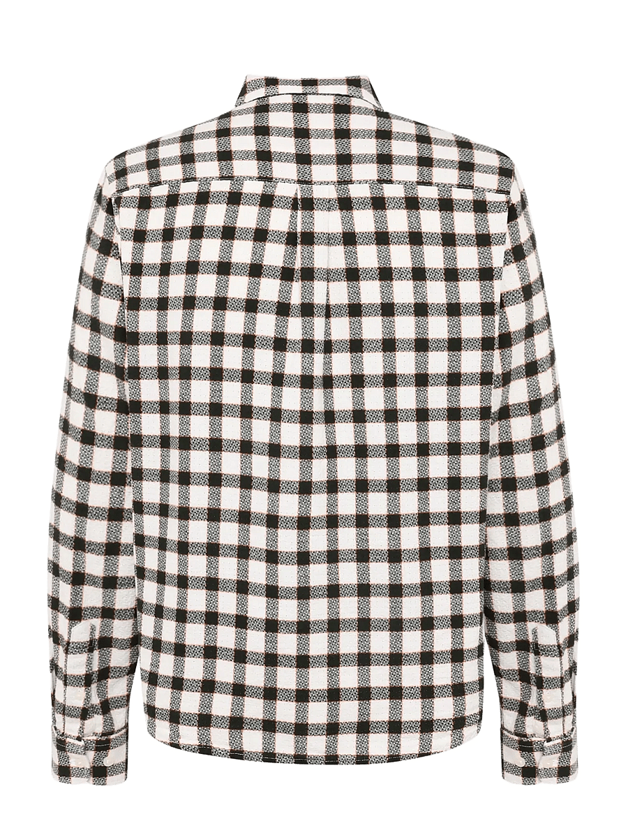 Knowledge Cotton Apparel - Dune regular checked structure shir - ternede skjorter - green check - 2