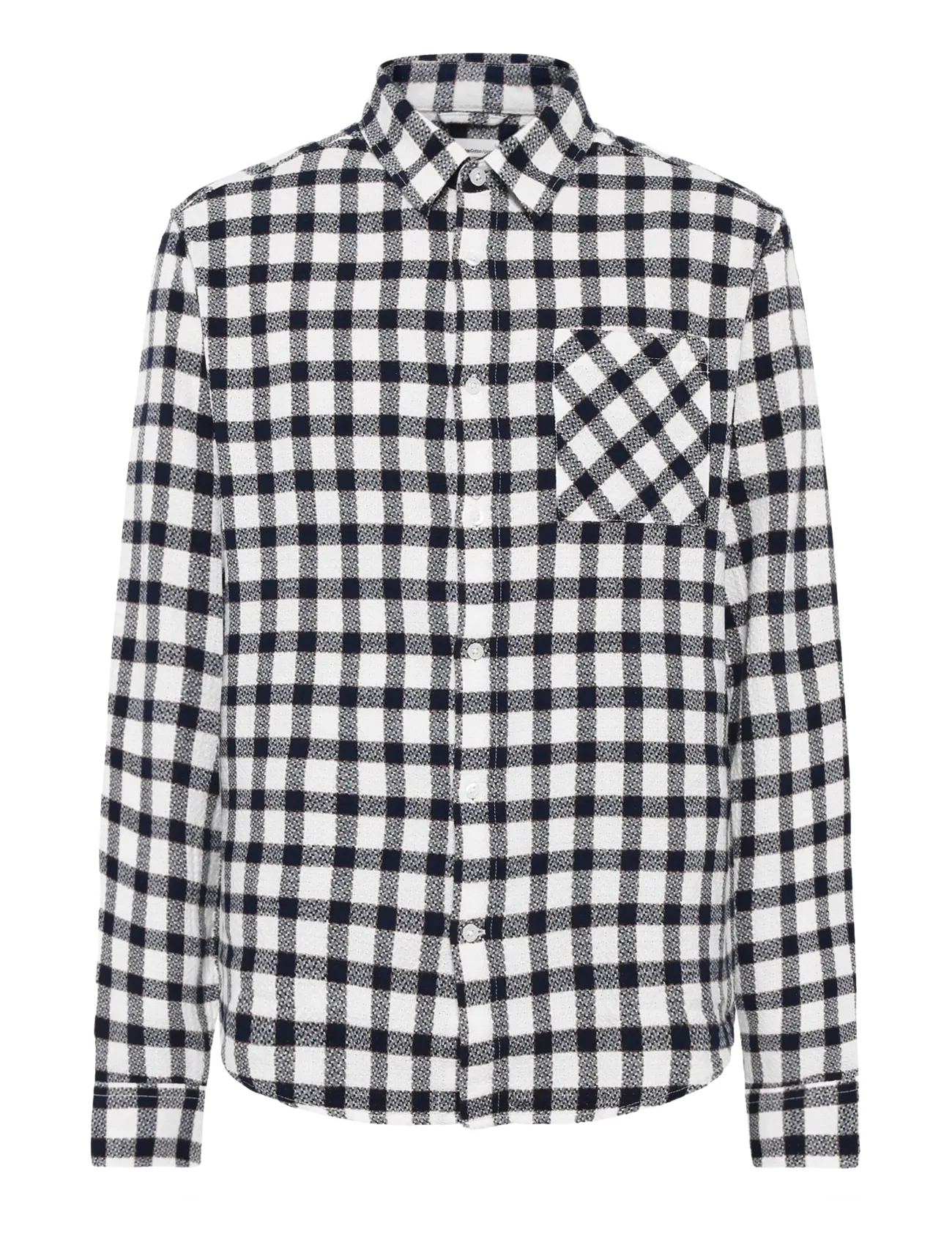 Knowledge Cotton Apparel Dune regular checked structure shir - Kleidung - NAVY / navy