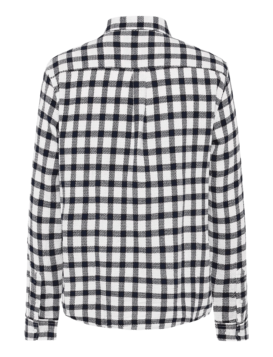 Knowledge Cotton Apparel - Dune regular checked structure shir - karierte hemden - navy - 1