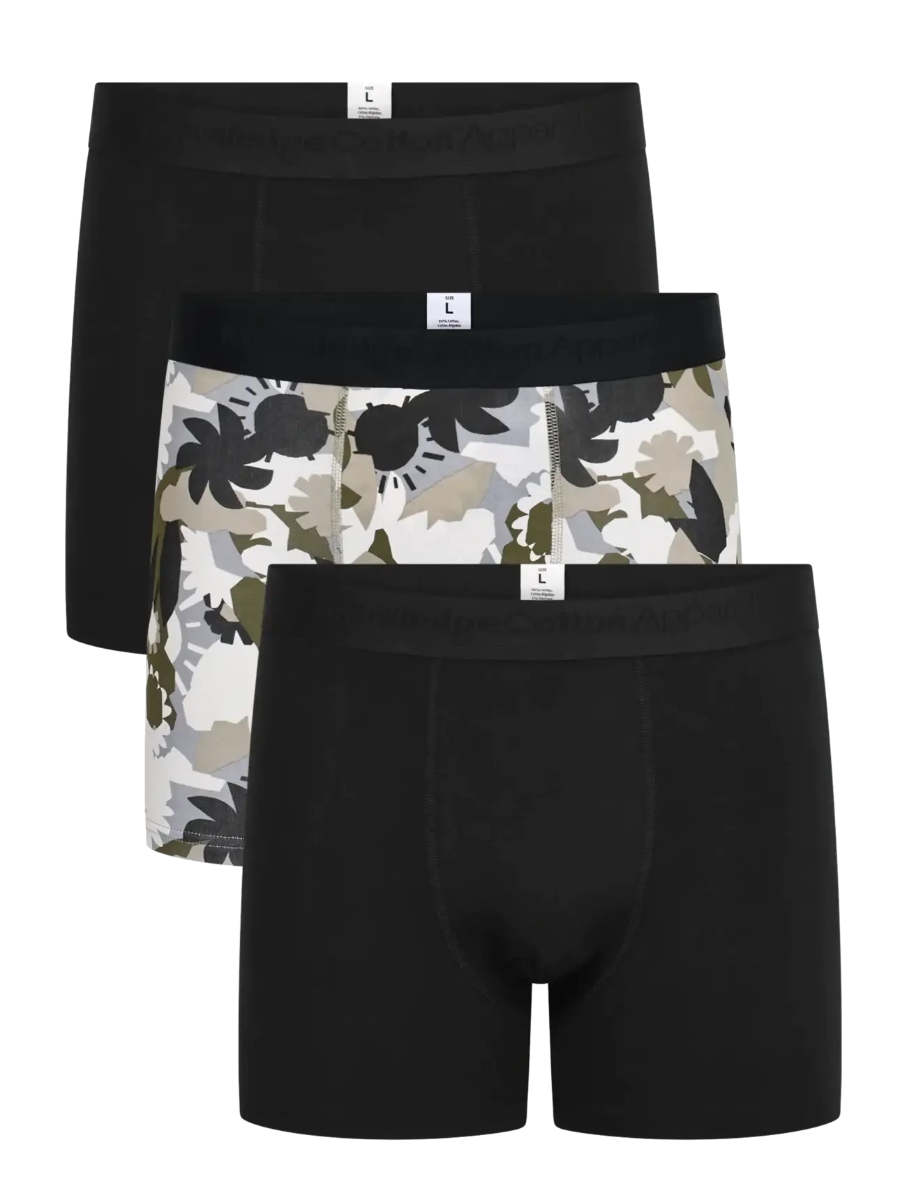 Knowledge Cotton Apparel 3 pack boxer briefs - Knowledge Cotton Apparel - ITEM COLOUR / black