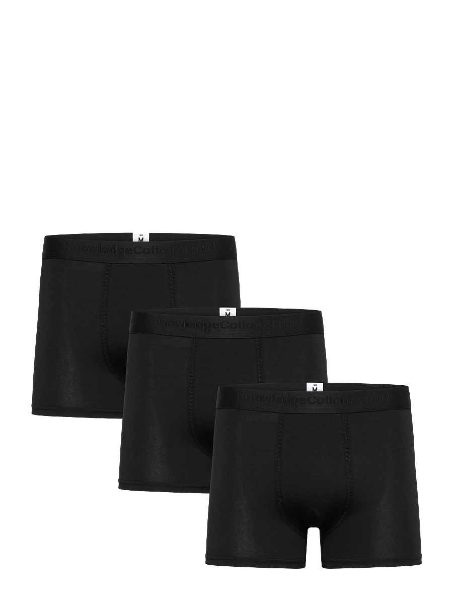 Knowledge Cotton Apparel - 3 pack boxer briefs - multipack underbukser - black jet - 0
