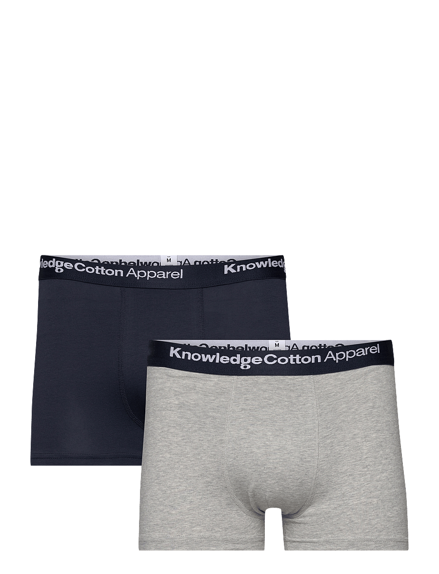 Knowledge Cotton Apparel - 2 pack boxer briefs - multipack underbukser - grey melange - 0