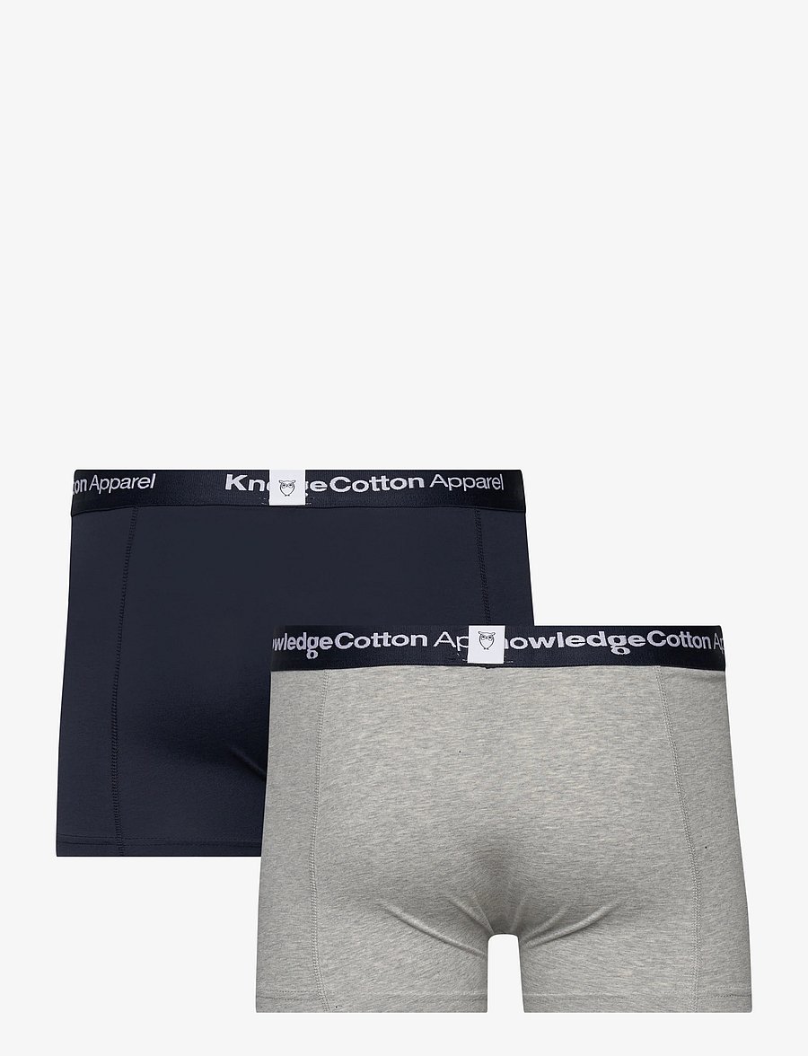 Knowledge Cotton Apparel - 2 pack boxer briefs - multipack underbukser - grey melange - 1