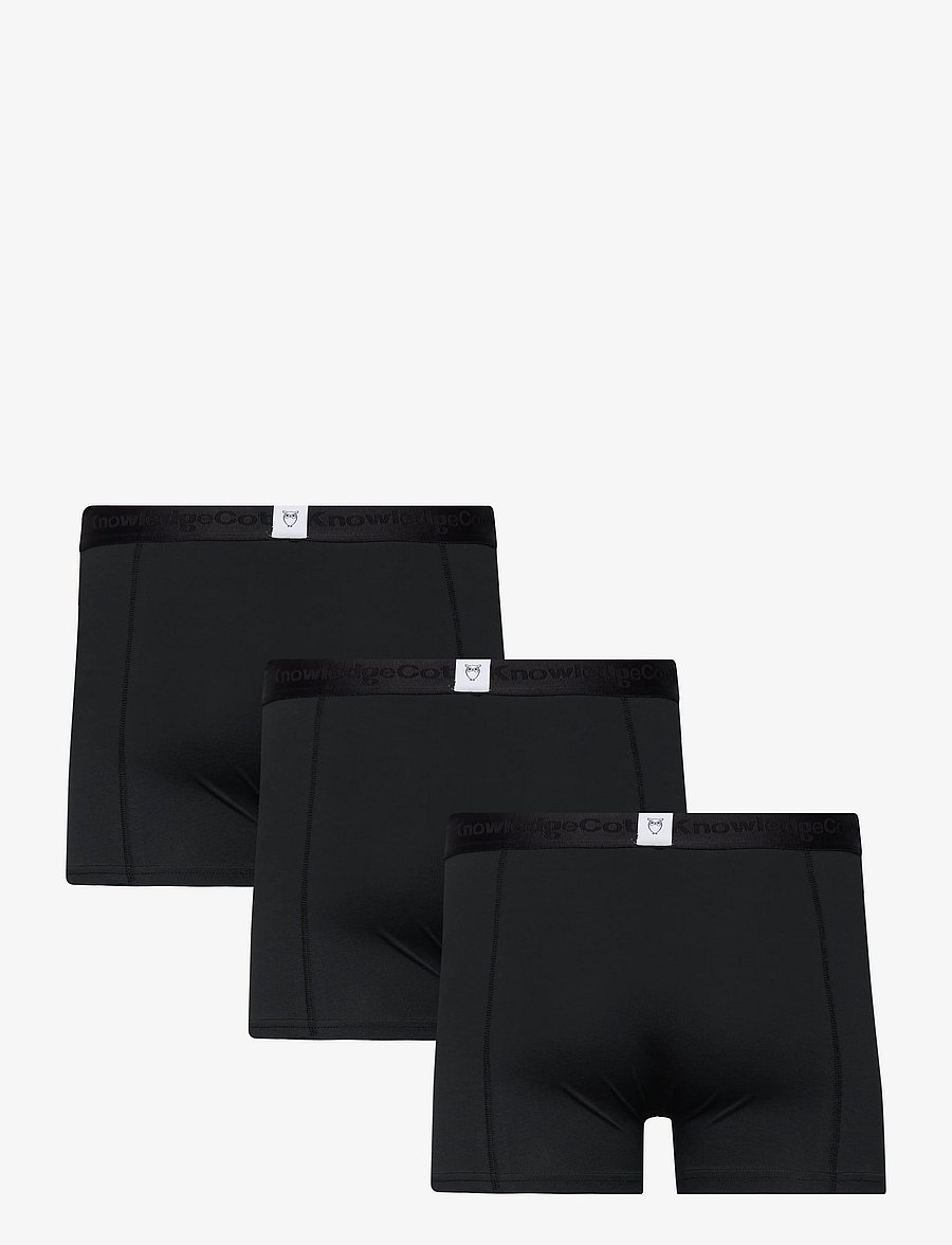 Knowledge Cotton Apparel - 3 pack boxer briefs - multipack underbukser - black jet - 1