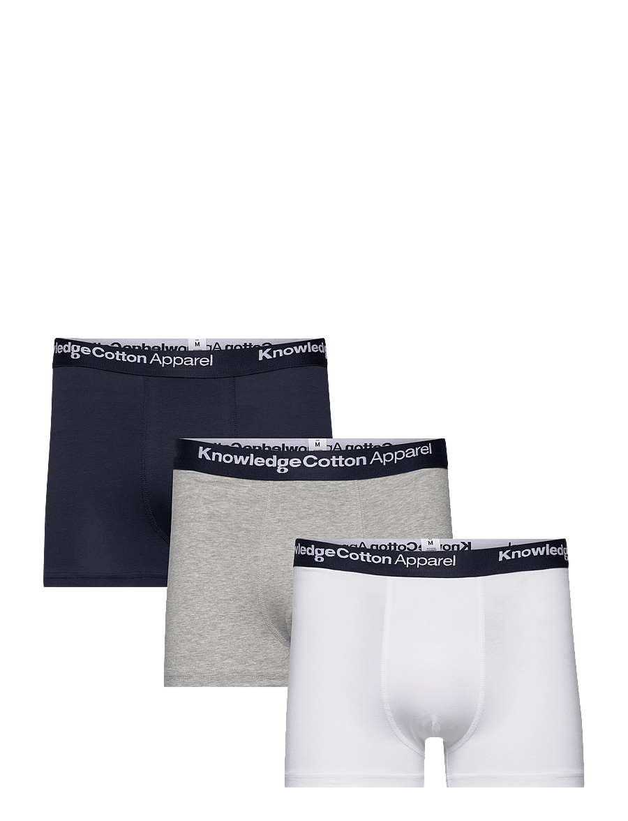 Knowledge Cotton Apparel - 3 pack boxer briefs - multipack underbukser - grey melange - 0
