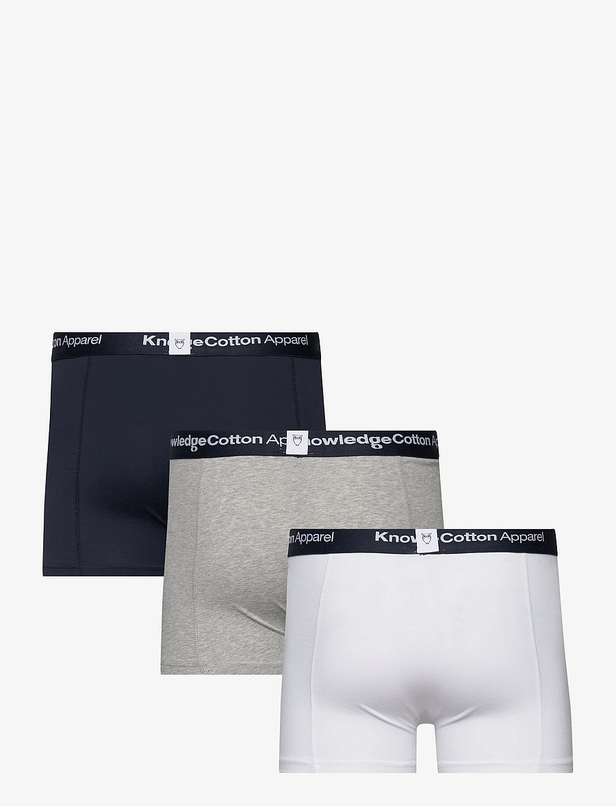 Knowledge Cotton Apparel - 3 pack boxer briefs - multipack underbukser - grey melange - 1