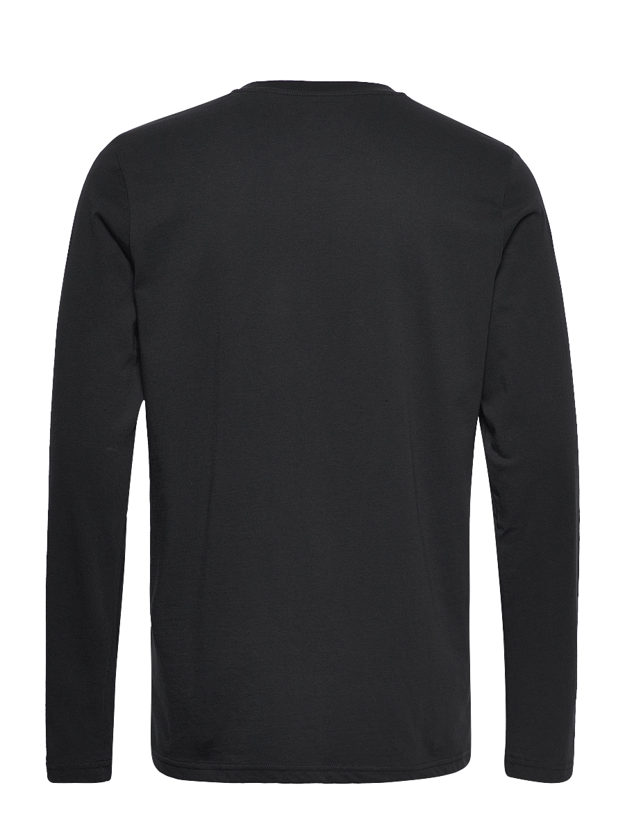 Knowledge Cotton Apparel - VIGGO badge long sleeve - Regenerat - langärmelige t-shirts - black jet - 1