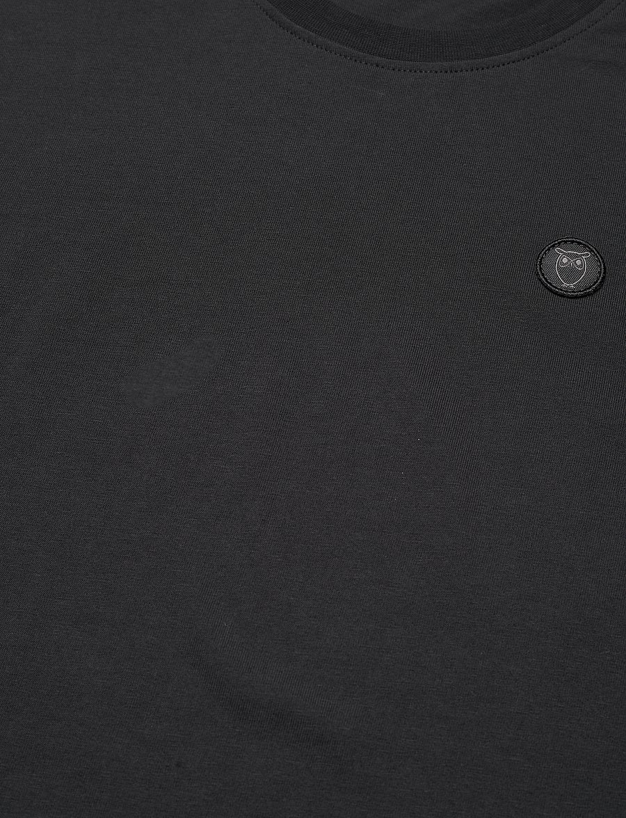 Knowledge Cotton Apparel - VIGGO badge long sleeve - Regenerat - langärmelige t-shirts - black jet - 3