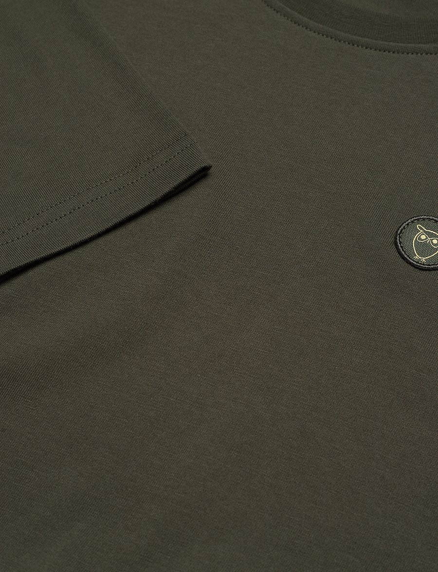 Knowledge Cotton Apparel - VIGGO badge long sleeve - Regenerat - langærmede t-shirts - forest night - 2