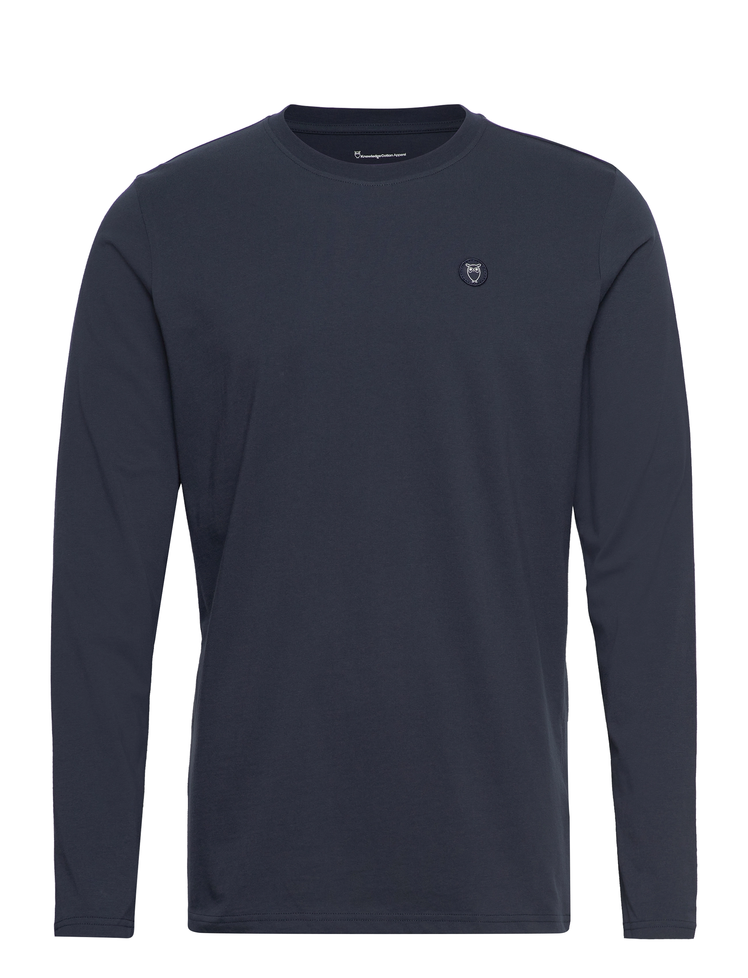Knowledge Cotton Apparel - VIGGO badge long sleeve - Regenerat - langærmede t-shirts - total eclipse - 1