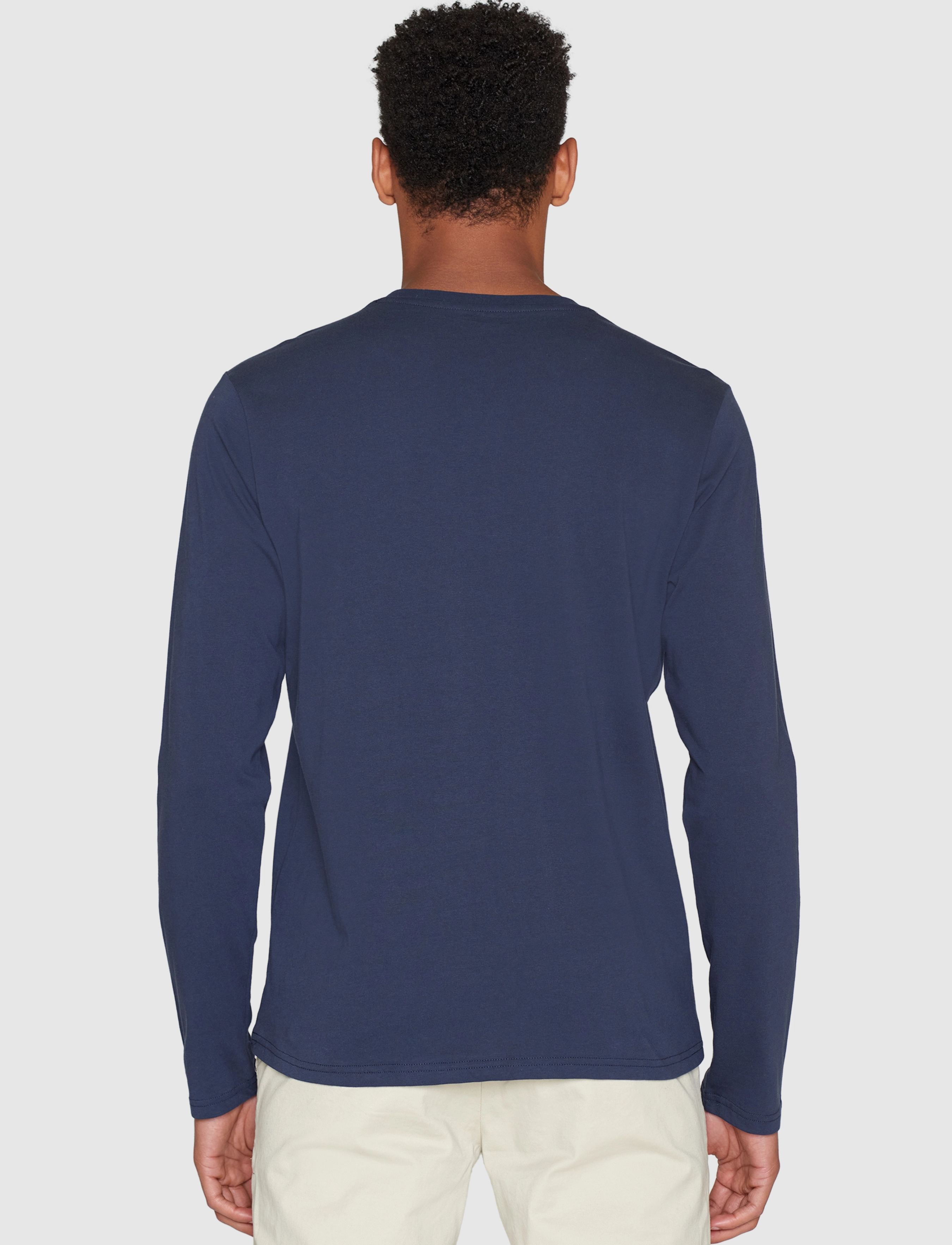 Knowledge Cotton Apparel - VIGGO badge long sleeve - Regenerat - langærmede t-shirts - total eclipse - 3