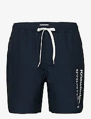 Knowledge Cotton Apparel - Swim shorts with elastic waist and - vīriešiem - total eclipse - 0