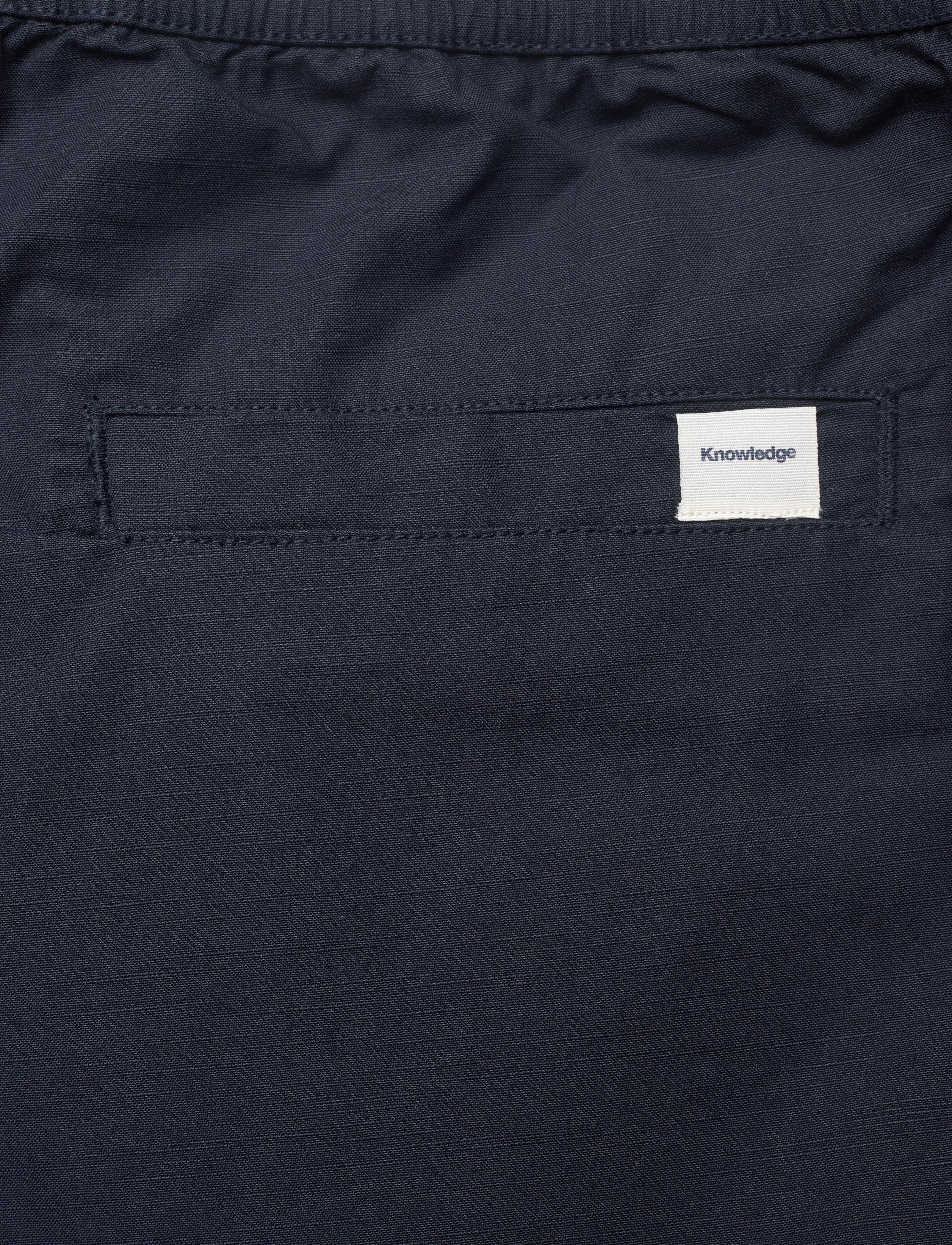 Knowledge Cotton Apparel - Boardwalk slub shorts with elastic - casual shorts - total eclipse - 4