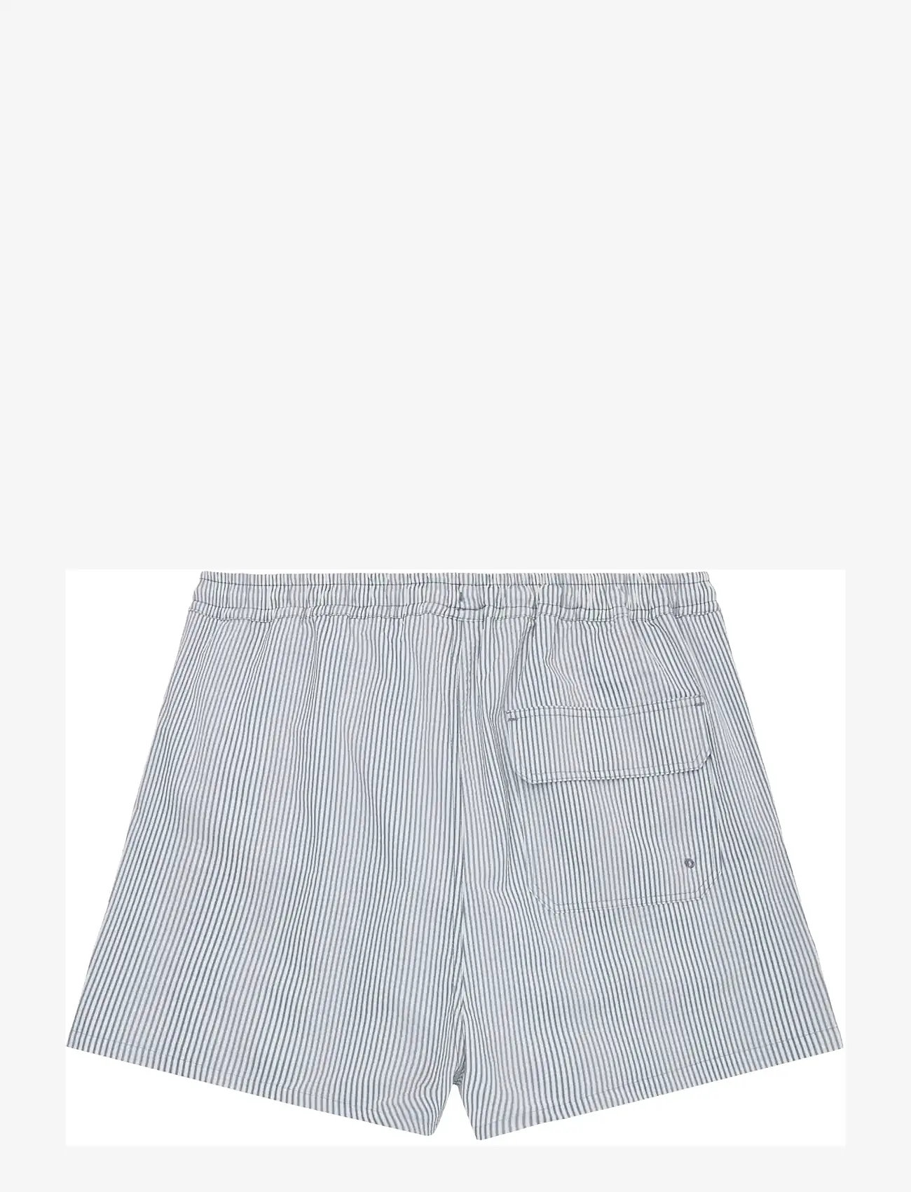 Knowledge Cotton Apparel - Mid-thigh seersucker swimshorts - badeshorts - blue stripe - 2