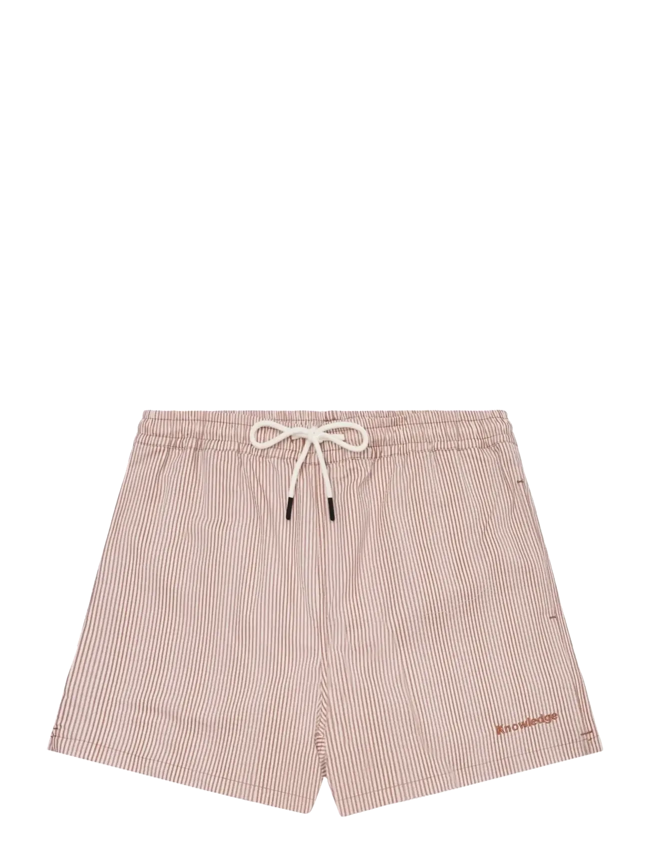 Knowledge Cotton Apparel Mid-thigh seersucker swimshorts - Badehose - RED STRIPE / red