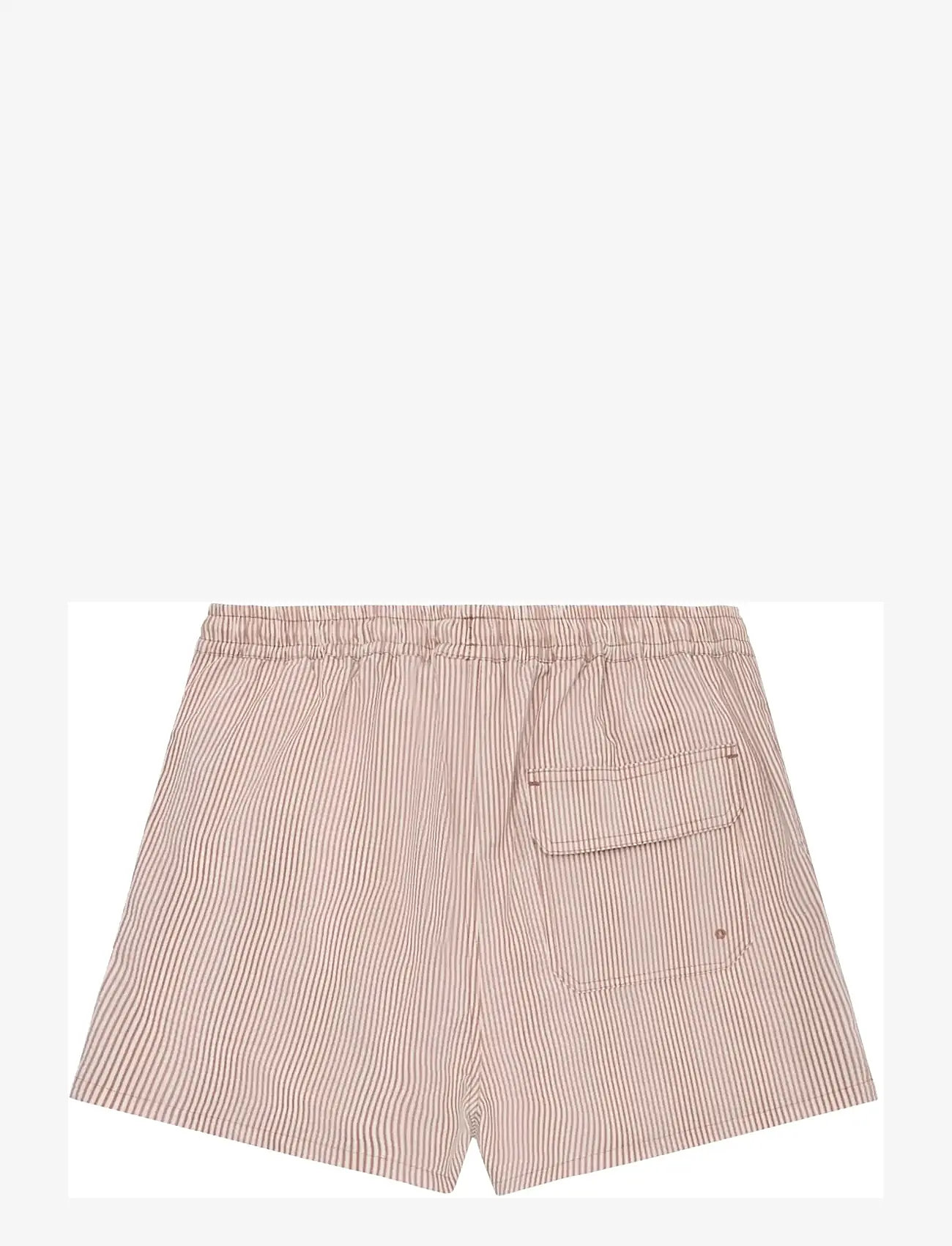 Knowledge Cotton Apparel - Mid-thigh seersucker swimshorts - badeshorts - red stripe - 2