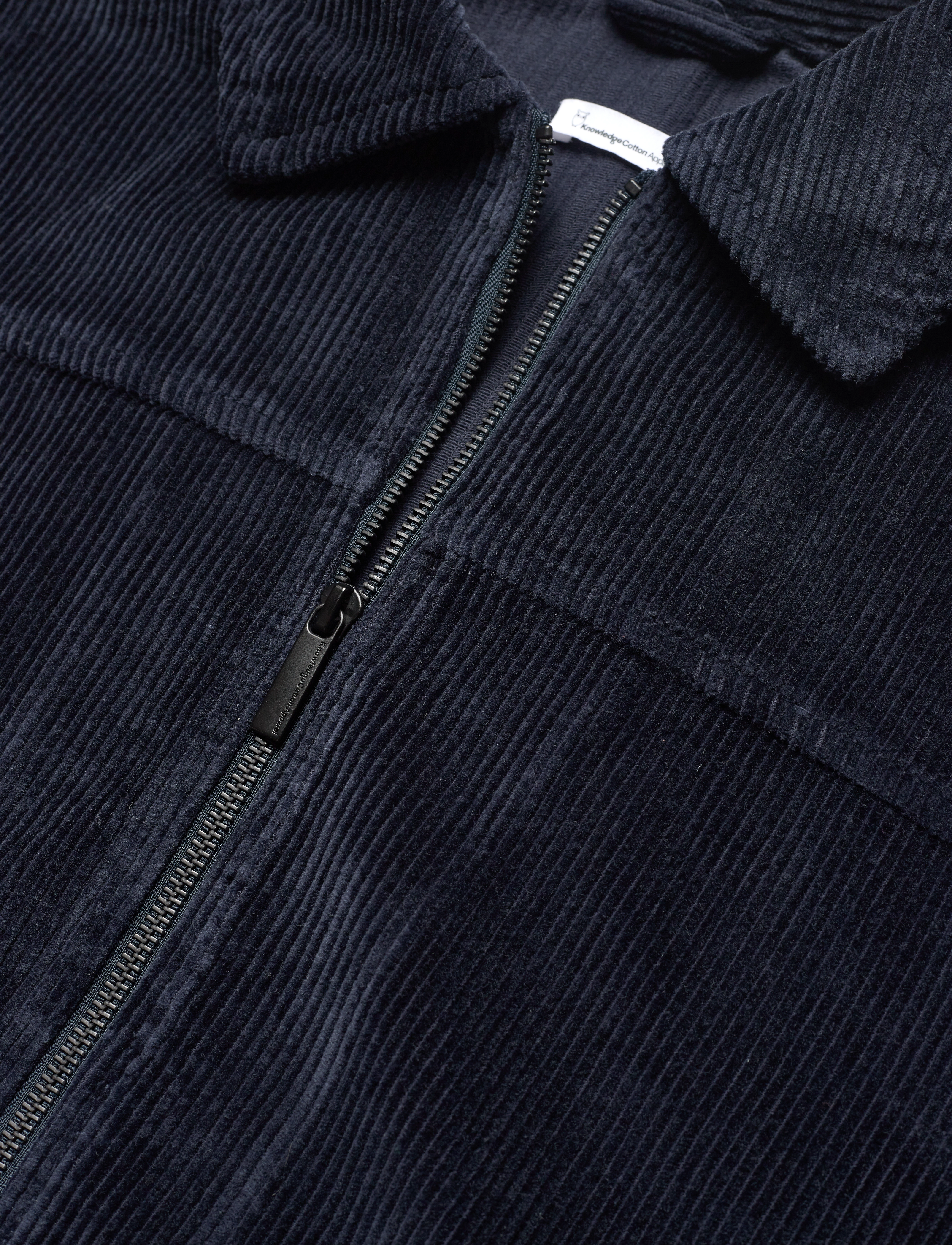 Knowledge Cotton Apparel - Classic 8-wales cotton corduroy zip - total eclipse - 2