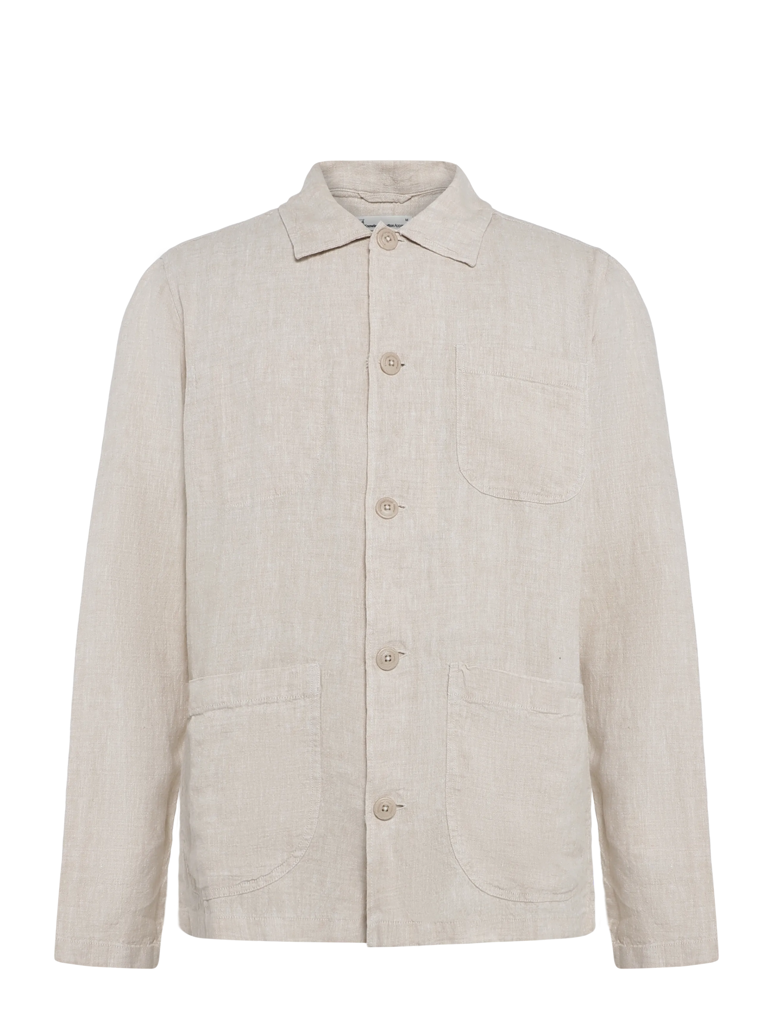 KNOWLEDGE Baumwolle APPAREL Linen Overshirt Grau - XL - Herren