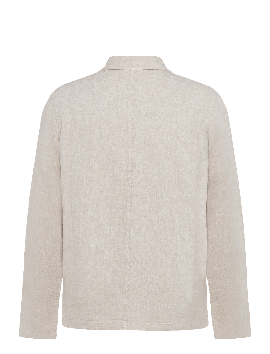 Knowledge Cotton Apparel - Linen overshirt - frühlingsjacken - yarndyed - light feather gray - 1