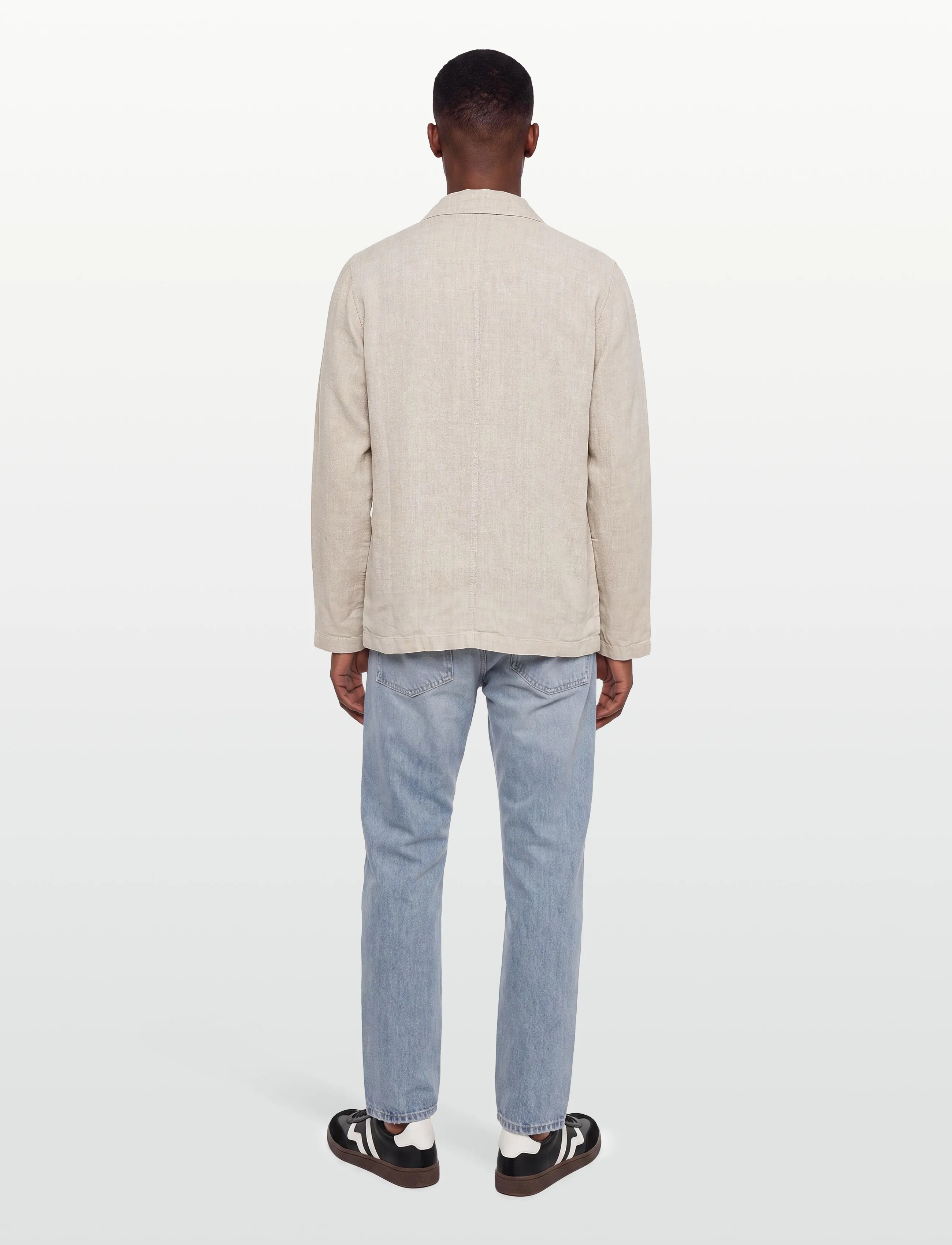 Knowledge Cotton Apparel - Linen overshirt - forårsjakker - yarndyed - light feather gray - 4