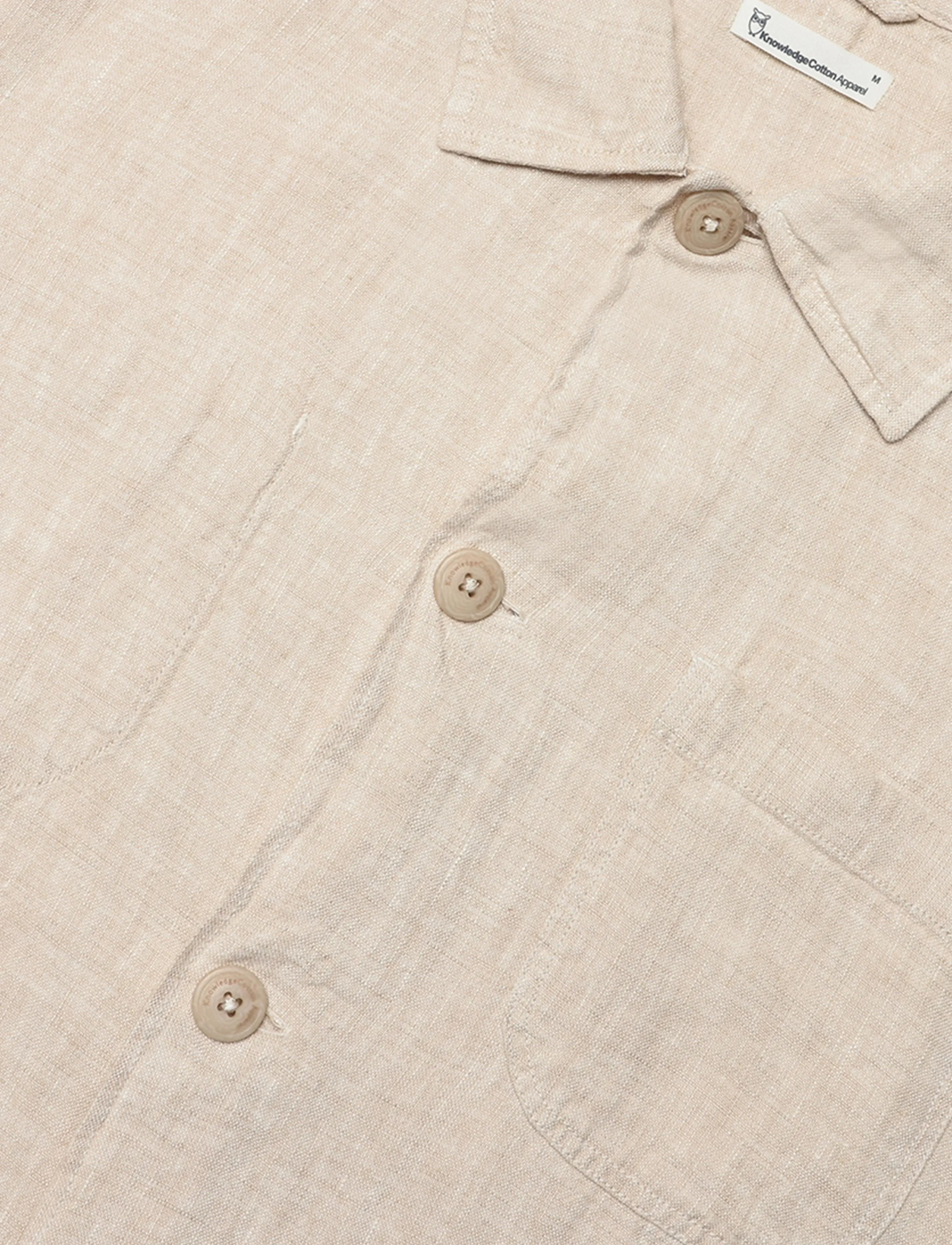 Knowledge Cotton Apparel - Linen overshirt - frühlingsjacken - yarndyed - light feather gray - 2