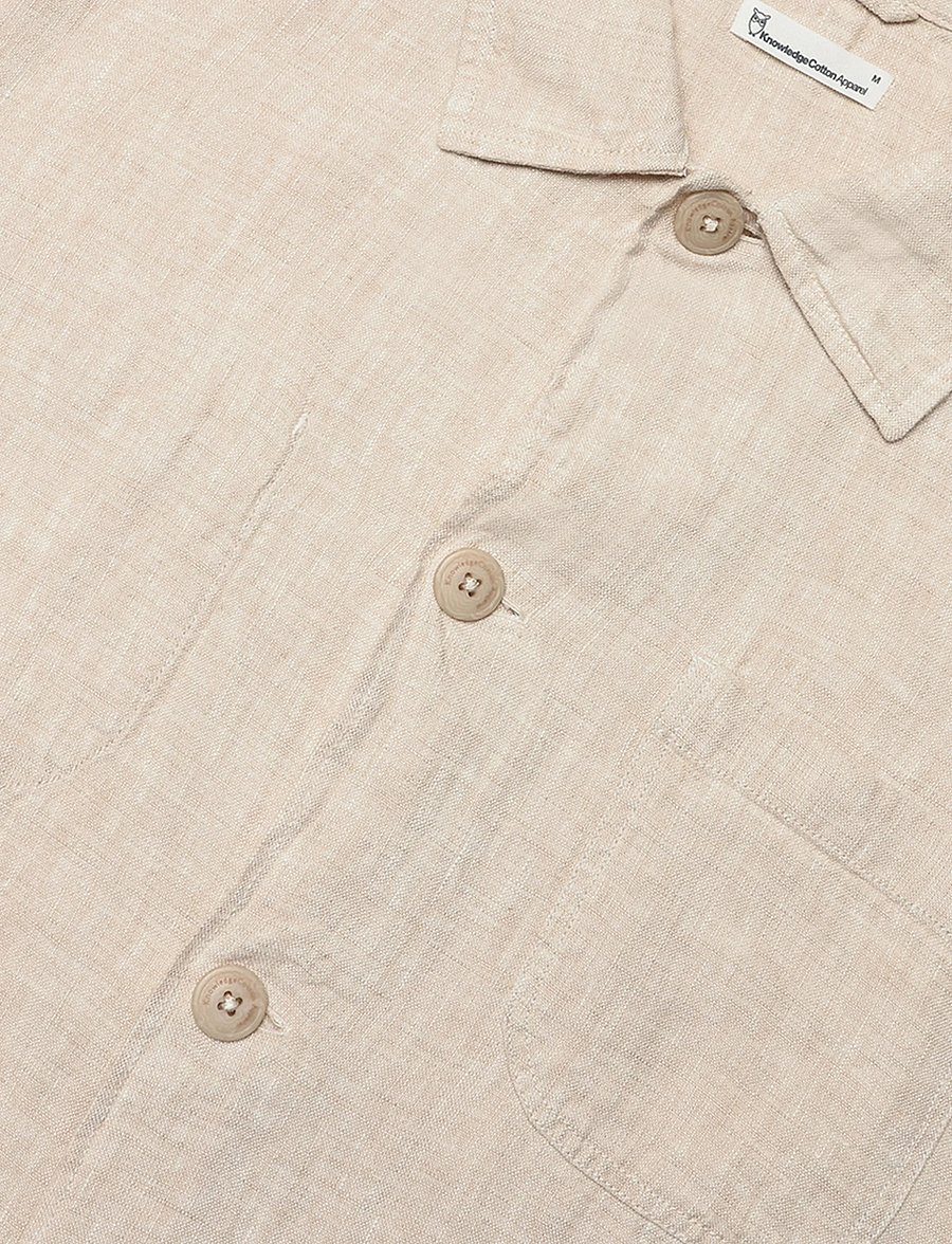 Knowledge Cotton Apparel - Linen overshirt - frühlingsjacken - yarndyed - light feather gray - 2