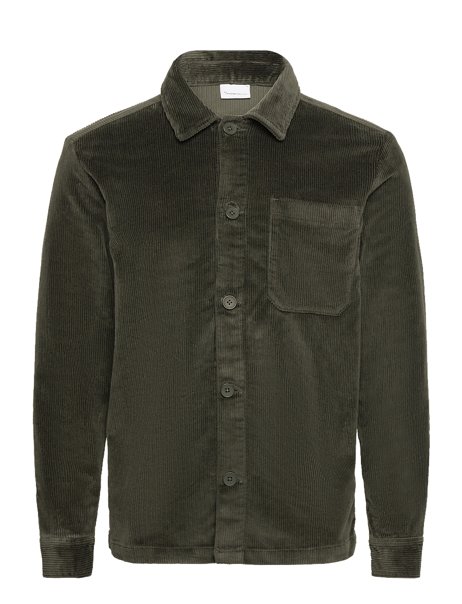 Knowledge Cotton Apparel - Organic Cotton Corduroy Overshirt G - forrest night - 0