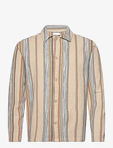Regular woven striped overshirt - G, Knowledge Cotton Apparel