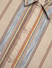 Knowledge Cotton Apparel - Regular woven striped overshirt - G - overshirts - beige stripe - 6