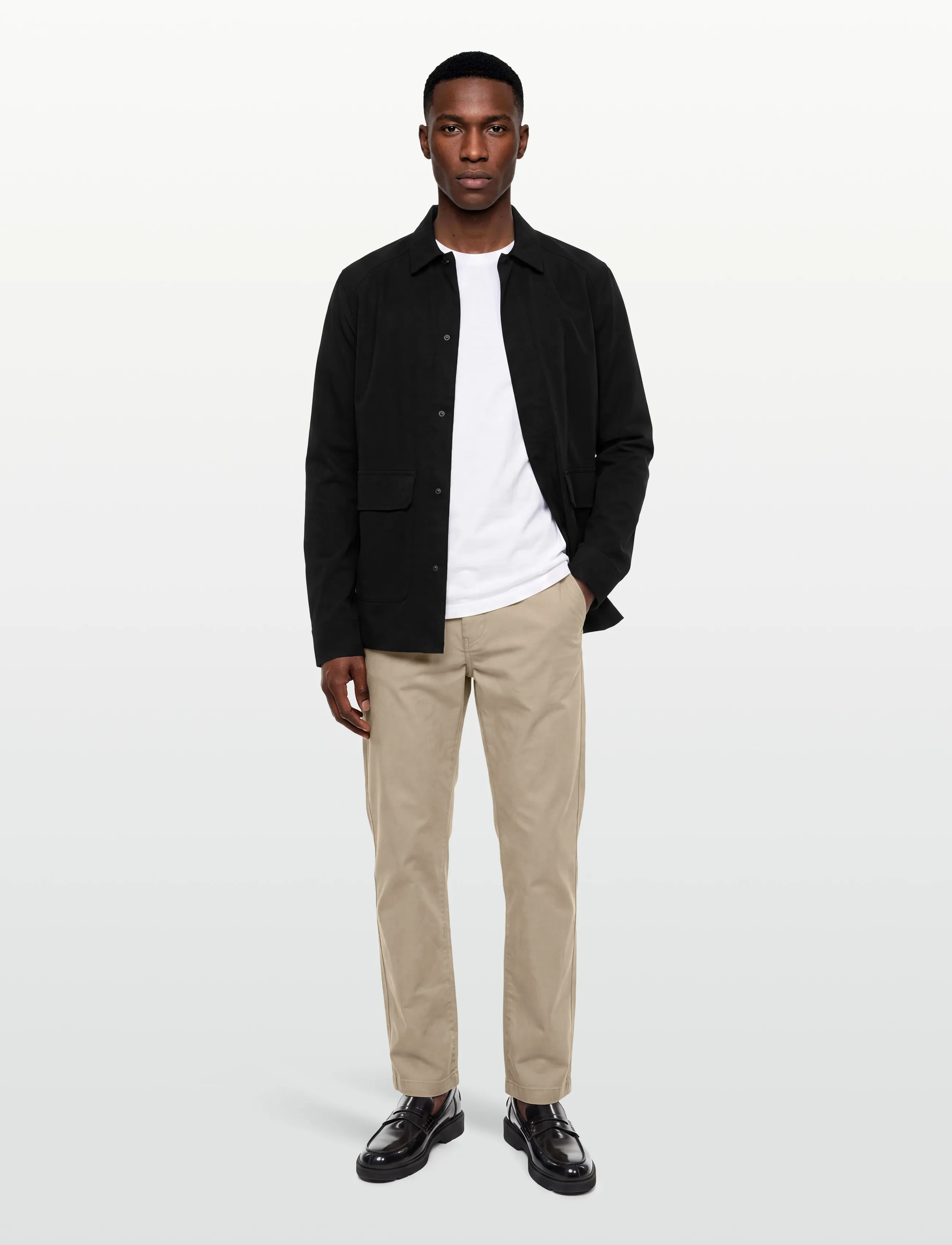 Knowledge Cotton Apparel - Ripstop overshirt - GOTS/Vegan - mænd - black jet - 0