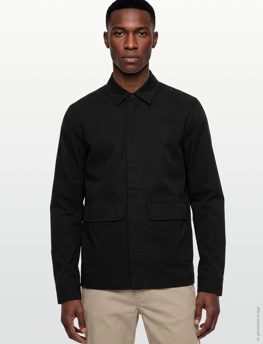 Knowledge Cotton Apparel - Ripstop overshirt - GOTS/Vegan - osta olukorra järgi - black jet - 3