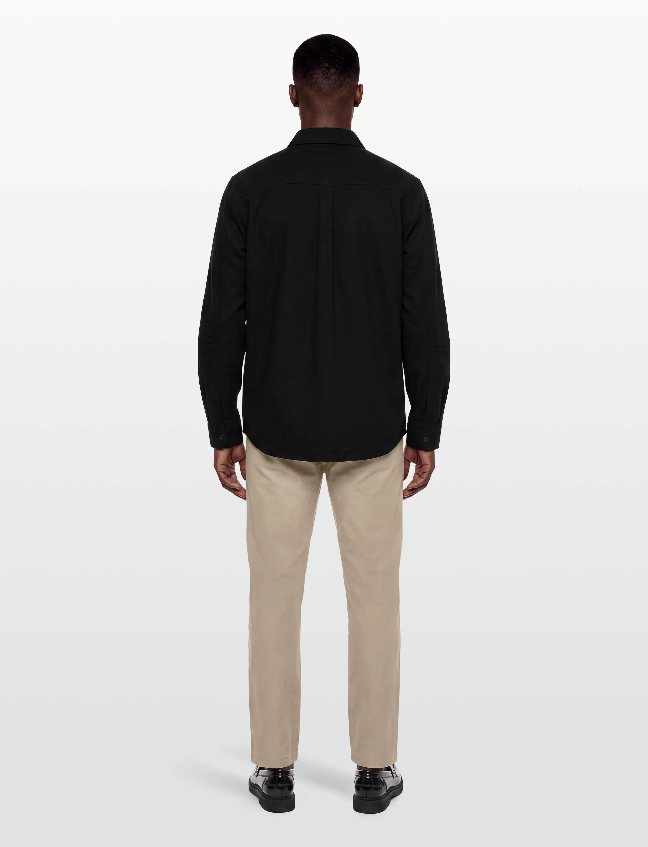 Knowledge Cotton Apparel - Ripstop overshirt - GOTS/Vegan - mænd - black jet - 4