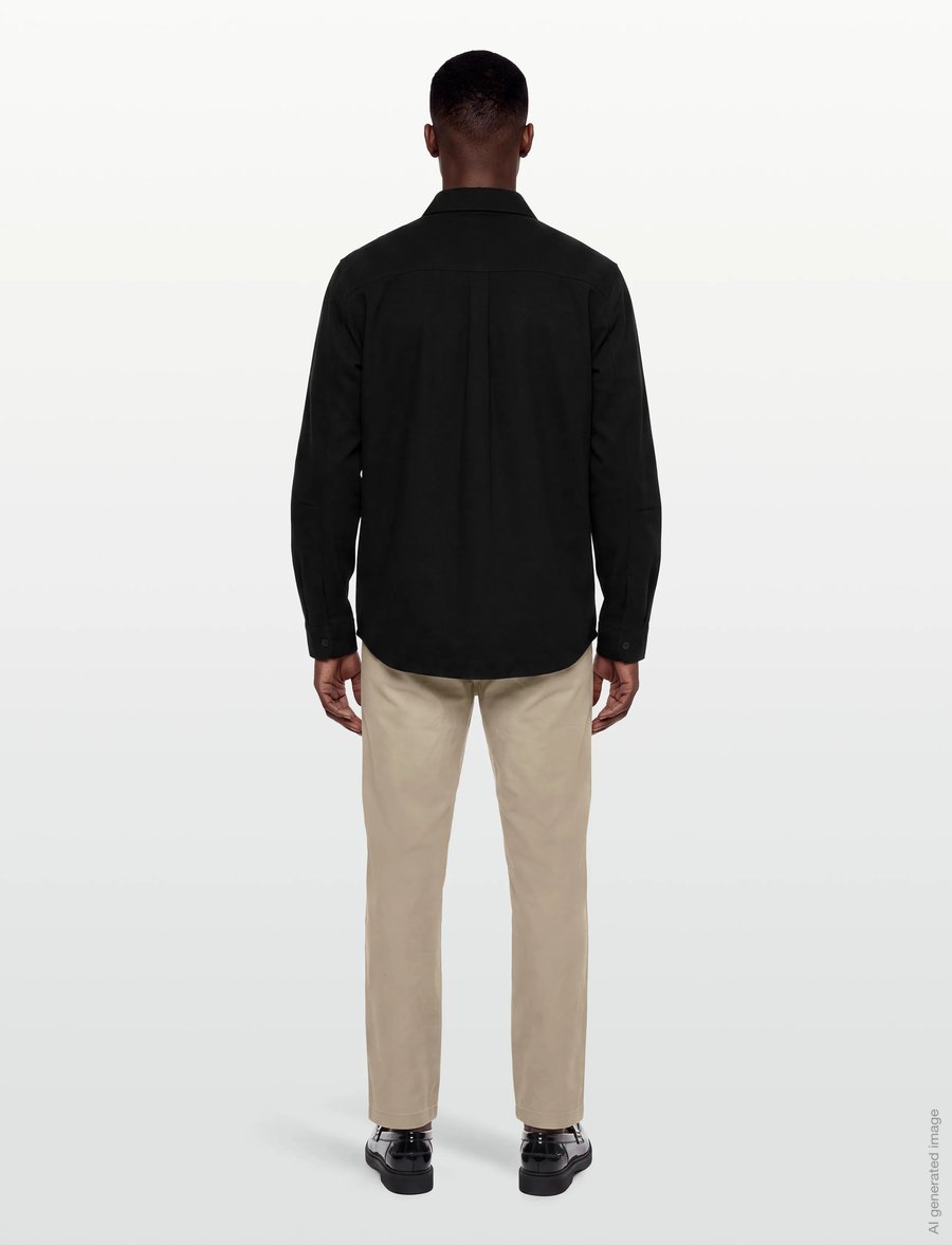 Knowledge Cotton Apparel - Ripstop overshirt - GOTS/Vegan - osta olukorra järgi - black jet - 4
