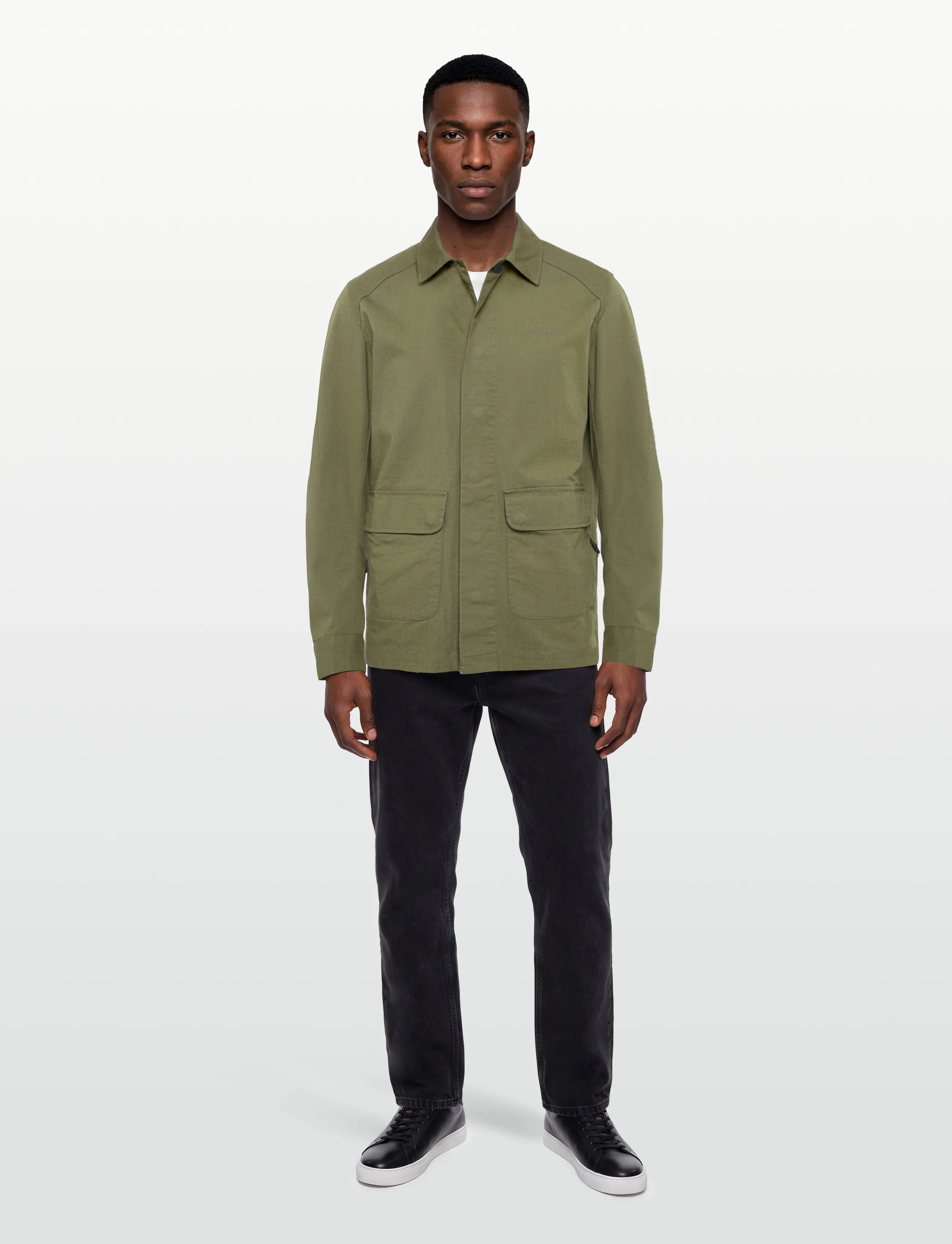 Knowledge Cotton Apparel - Ripstop overshirt - GOTS/Vegan - shop efter anledning - burned olive - 0