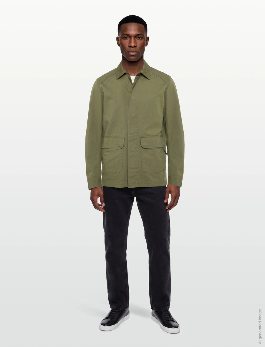 Knowledge Cotton Apparel - Ripstop overshirt - GOTS/Vegan - shop efter anledning - burned olive - 0
