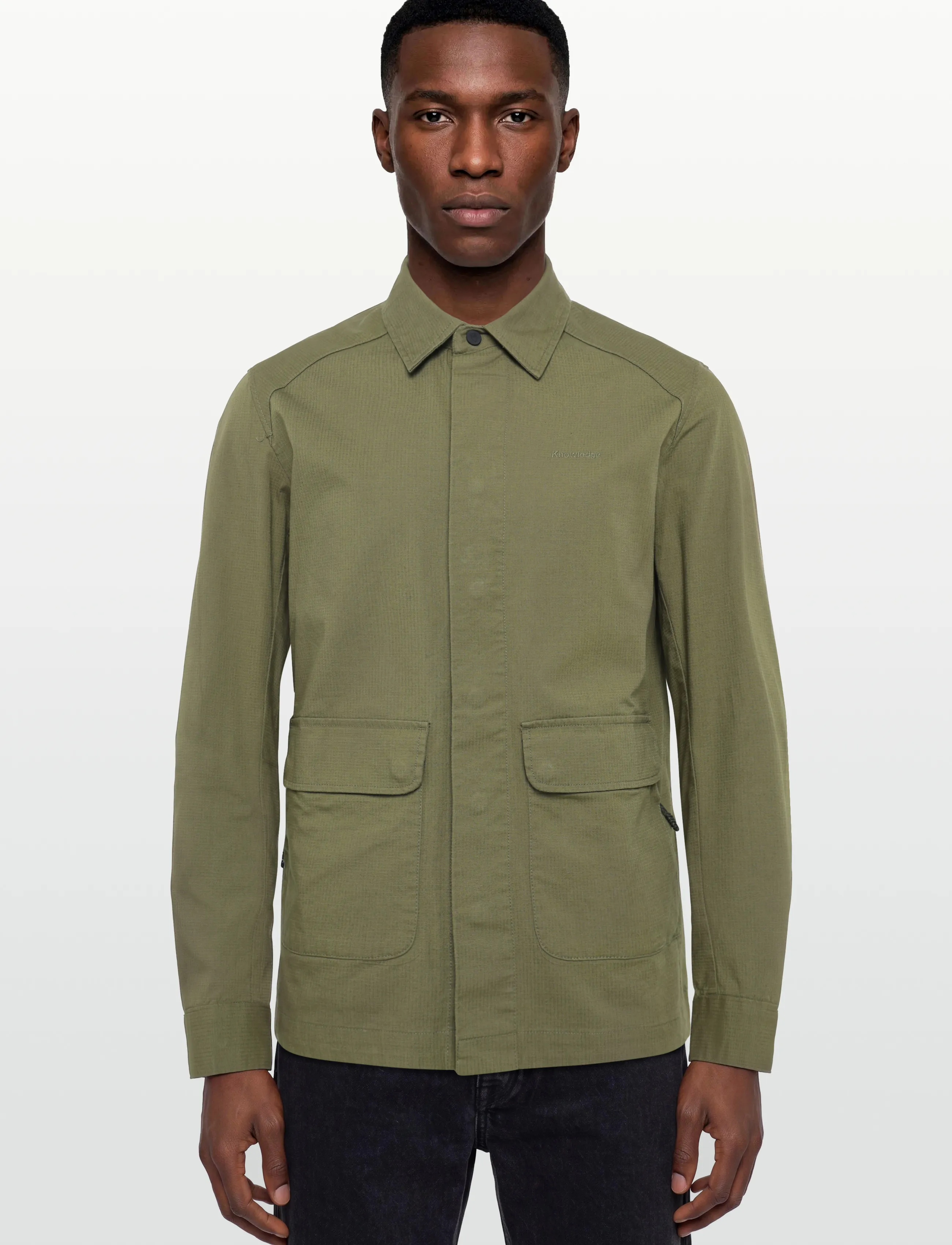 Knowledge Cotton Apparel - Ripstop overshirt - GOTS/Vegan - shop efter anledning - burned olive - 3