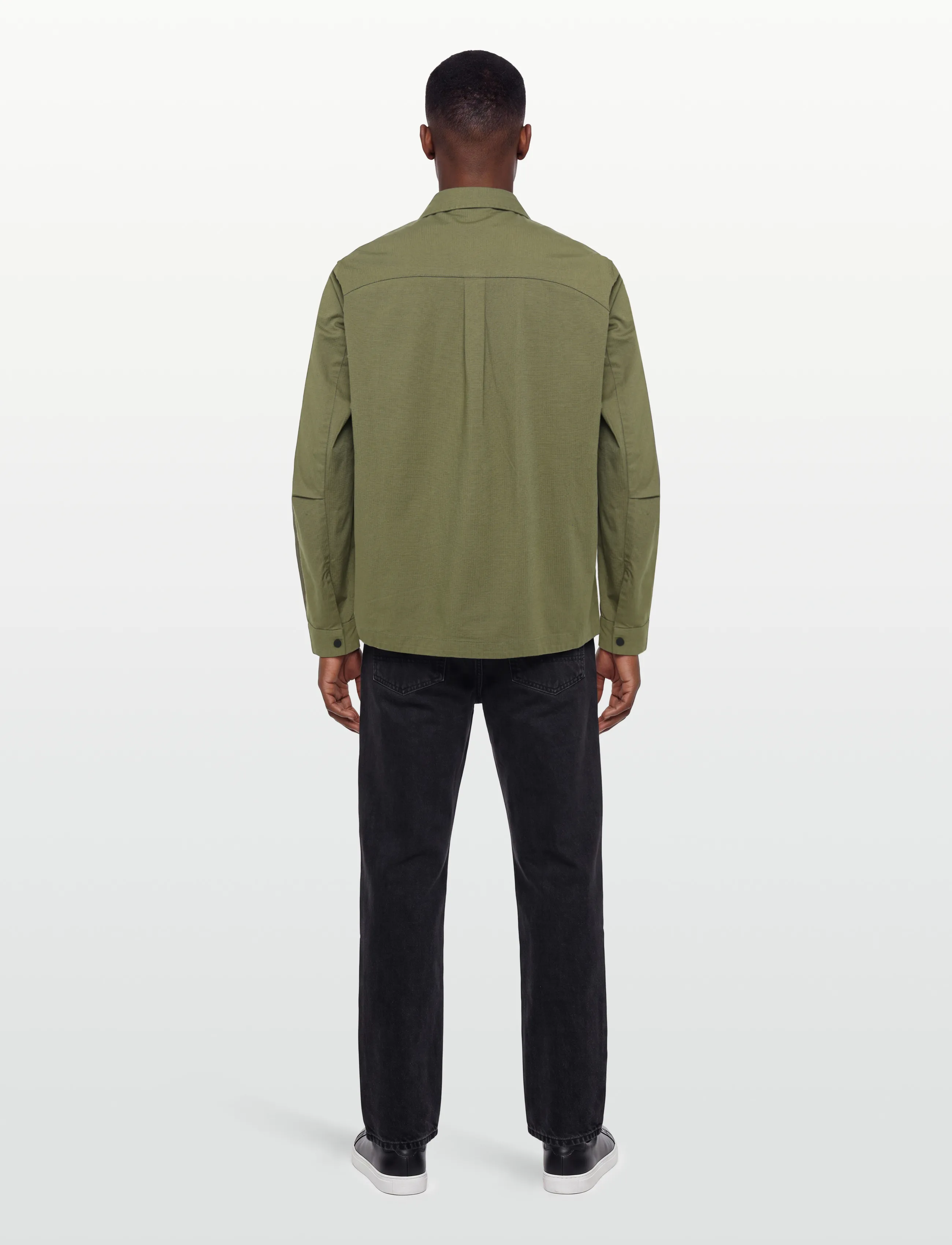 Knowledge Cotton Apparel - Ripstop overshirt - GOTS/Vegan - shop efter anledning - burned olive - 4