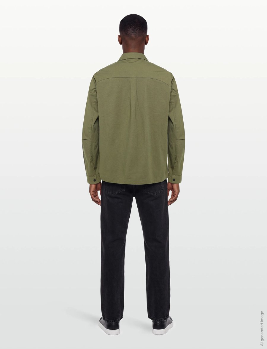 Knowledge Cotton Apparel - Ripstop overshirt - GOTS/Vegan - shop efter anledning - burned olive - 4