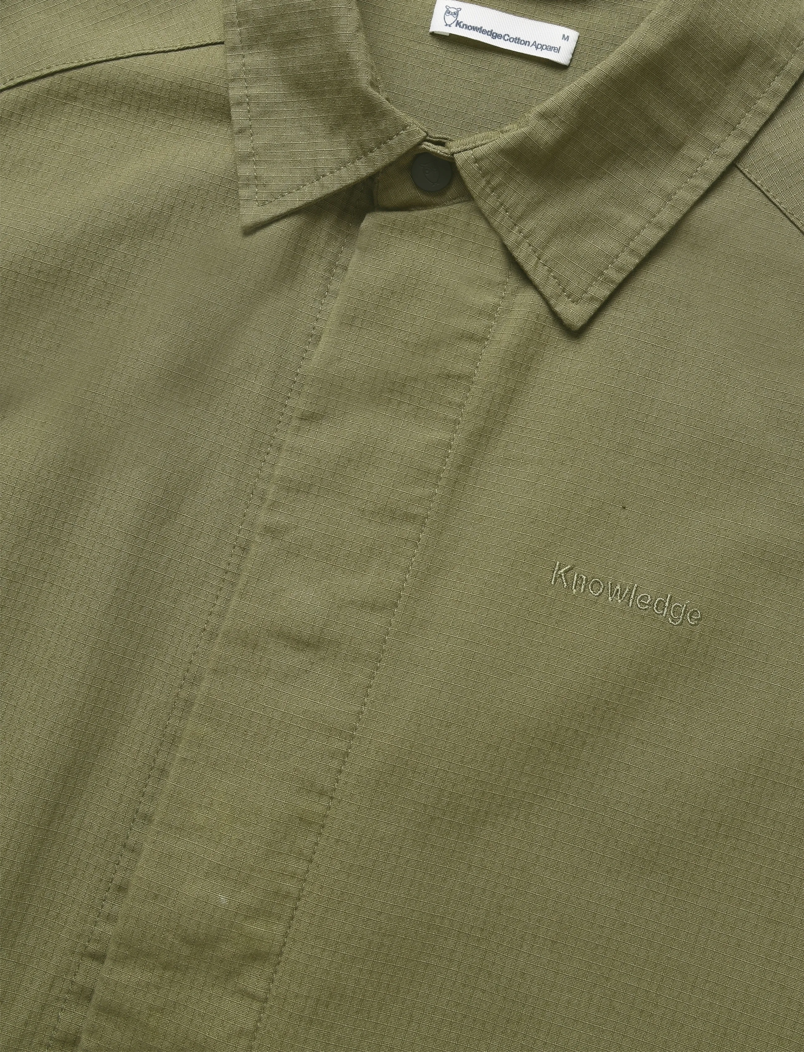 Knowledge Cotton Apparel - Ripstop overshirt - GOTS/Vegan - mænd - burned olive - 2