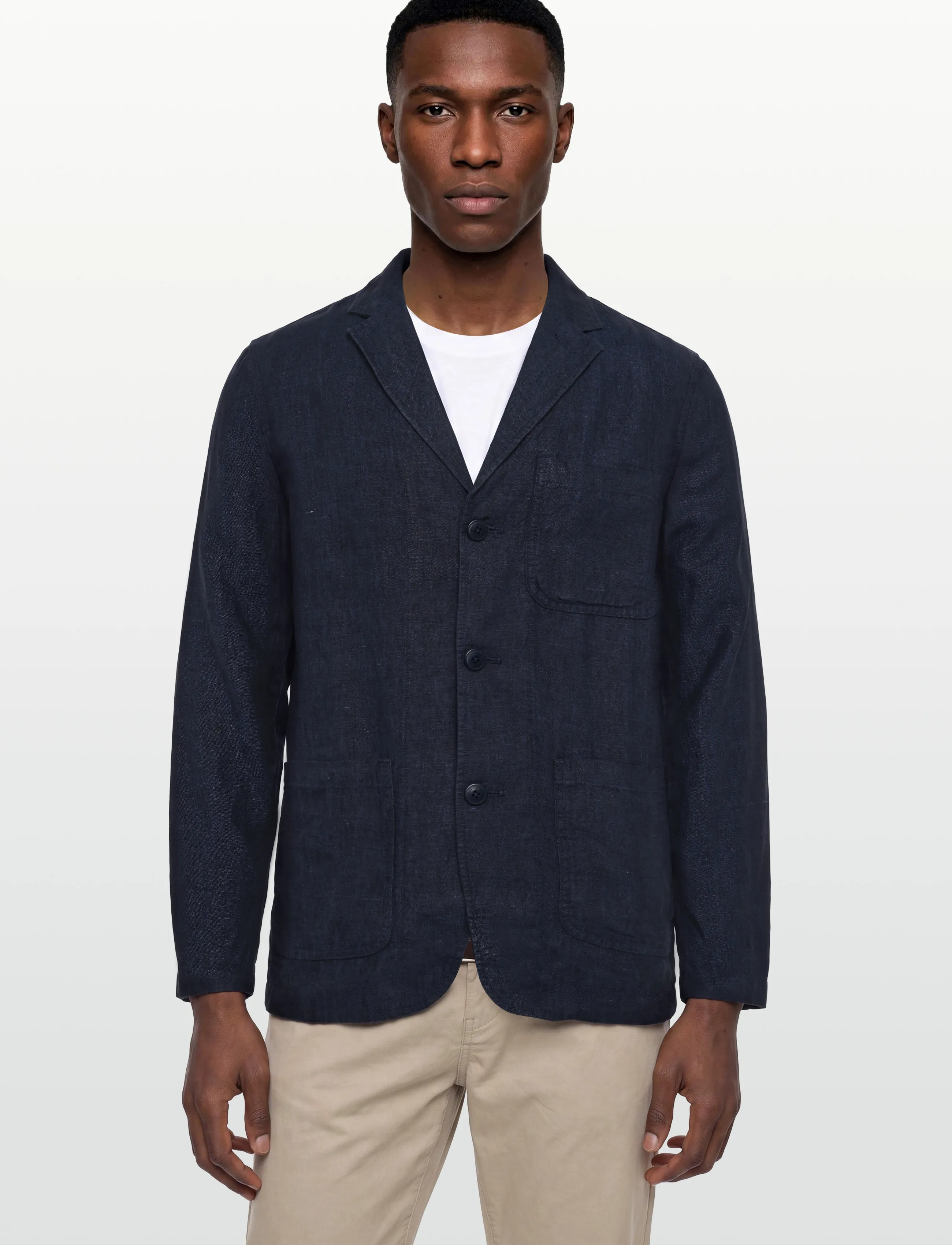 Knowledge Cotton Apparel - Linen blazer - marynarki jednorzędowe - yarndyed - total eclipse - 3