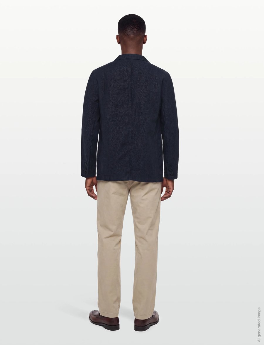 Knowledge Cotton Apparel - Linen blazer - marynarki jednorzędowe - yarndyed - total eclipse - 4