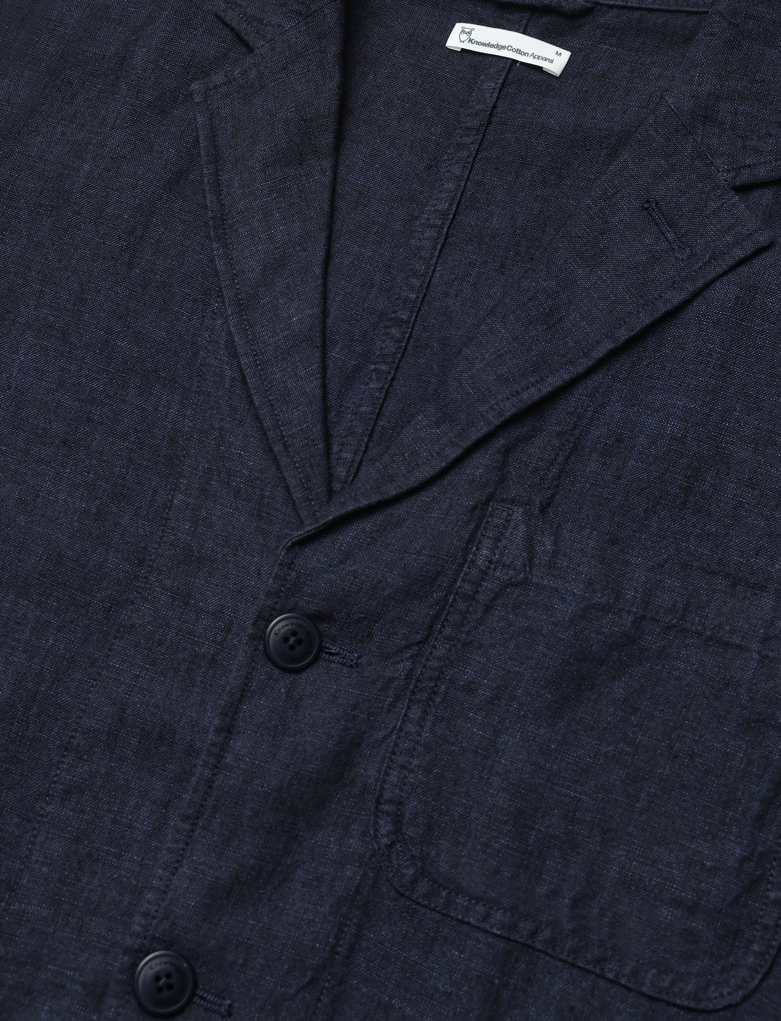 Knowledge Cotton Apparel - Linen blazer - yarndyed - total eclipse - 2