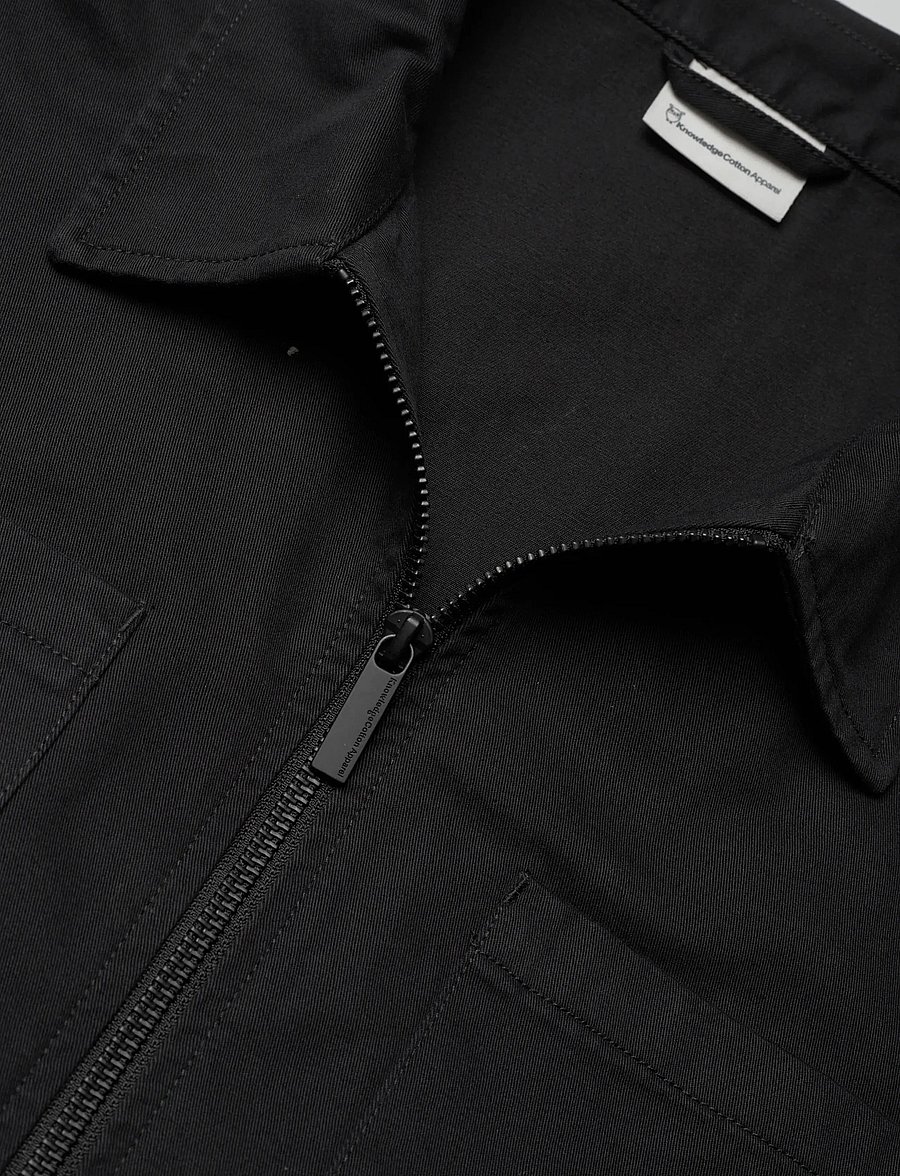 Knowledge Cotton Apparel - Twill zip overshirt - kupuj według okazji - black jet - 2