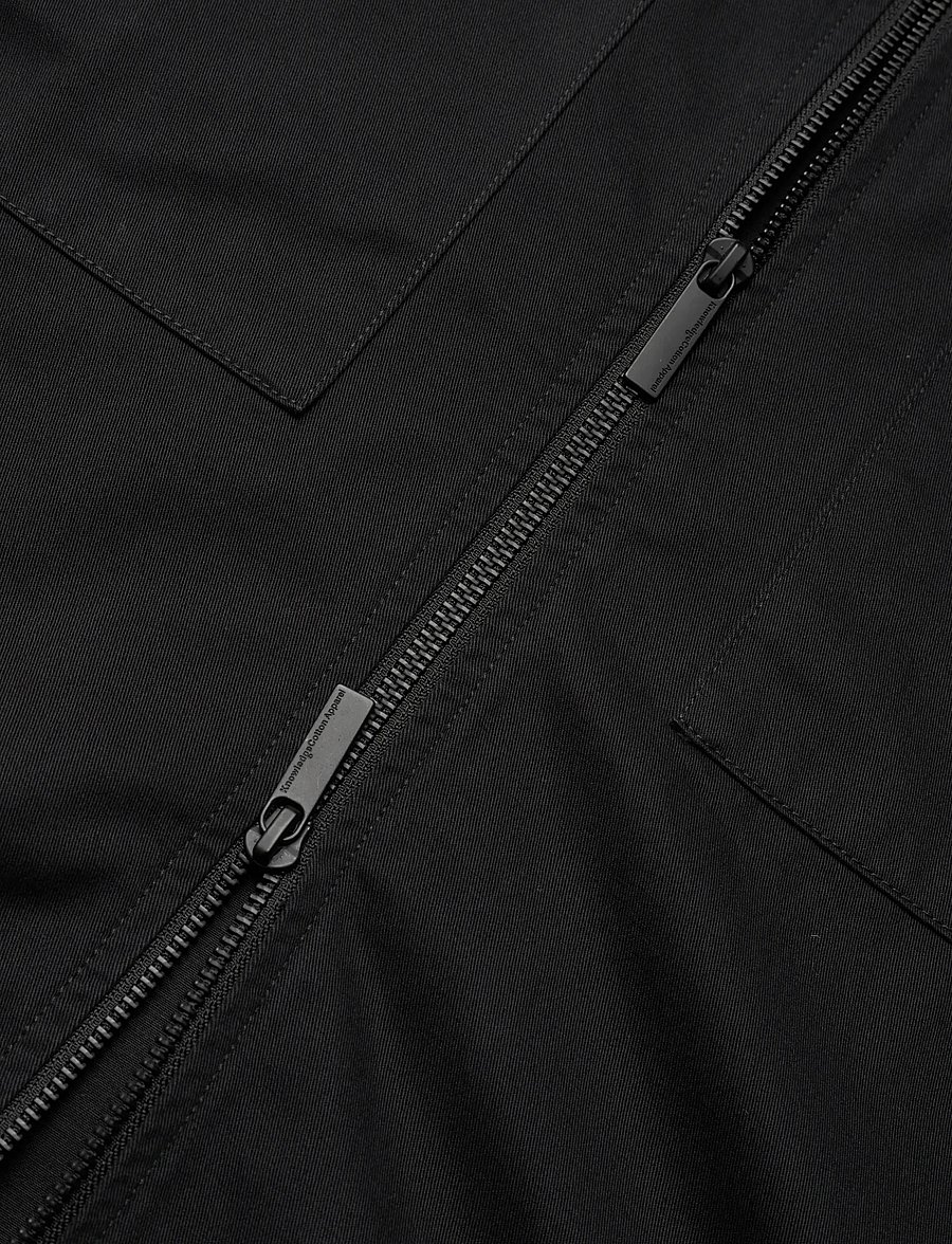 Knowledge Cotton Apparel - Twill zip overshirt - kupuj według okazji - black jet - 3