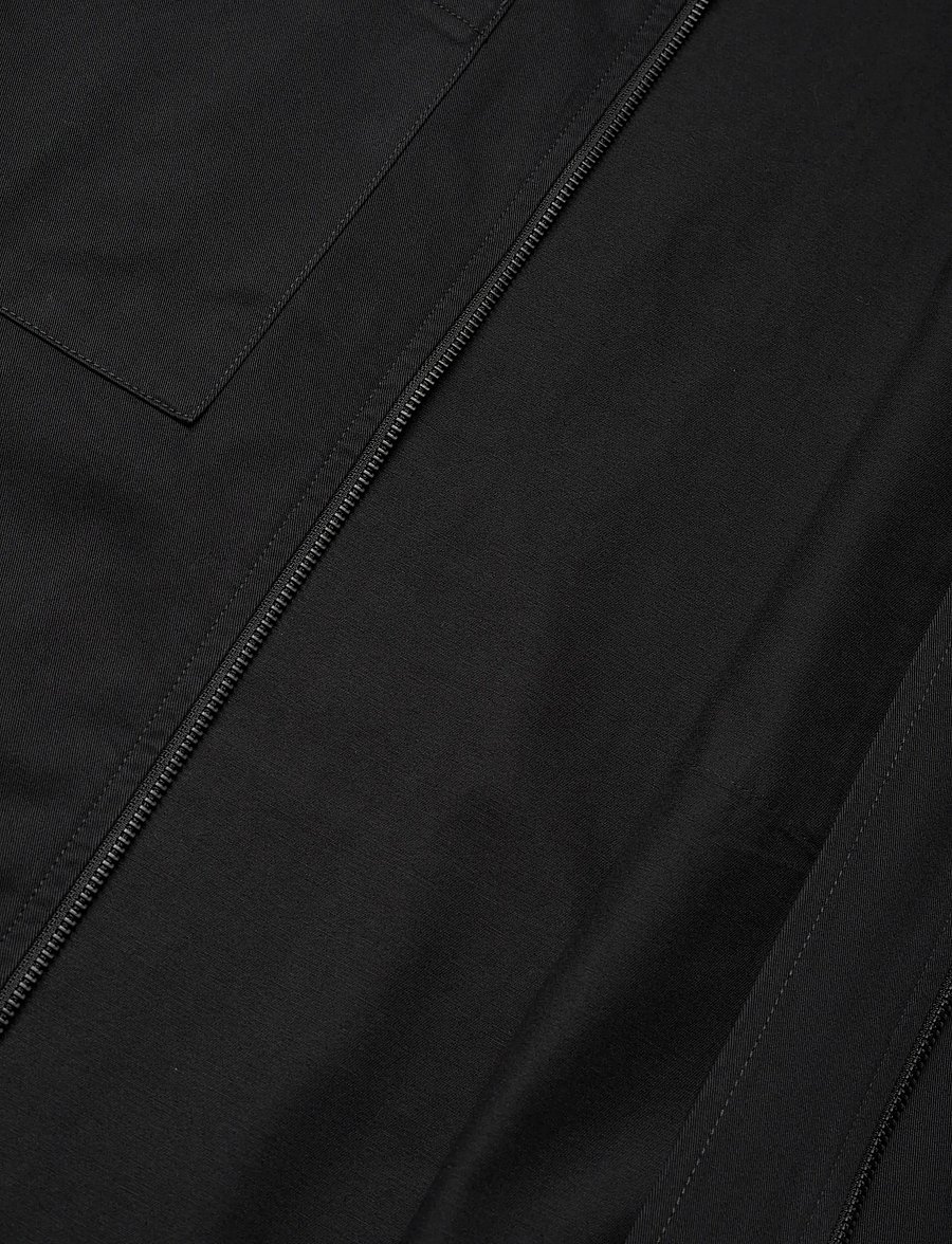 Knowledge Cotton Apparel - Twill zip overshirt - kupuj według okazji - black jet - 4