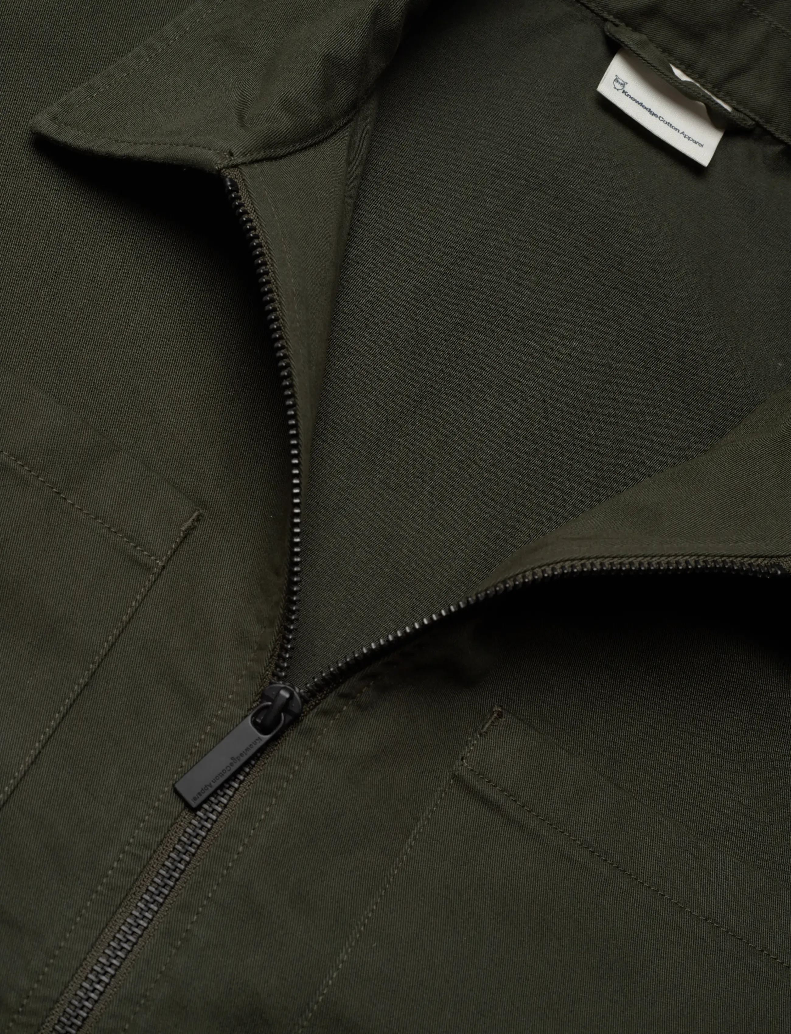 Knowledge Cotton Apparel - Twill zip overshirt - shop by occasion - forest night - 2