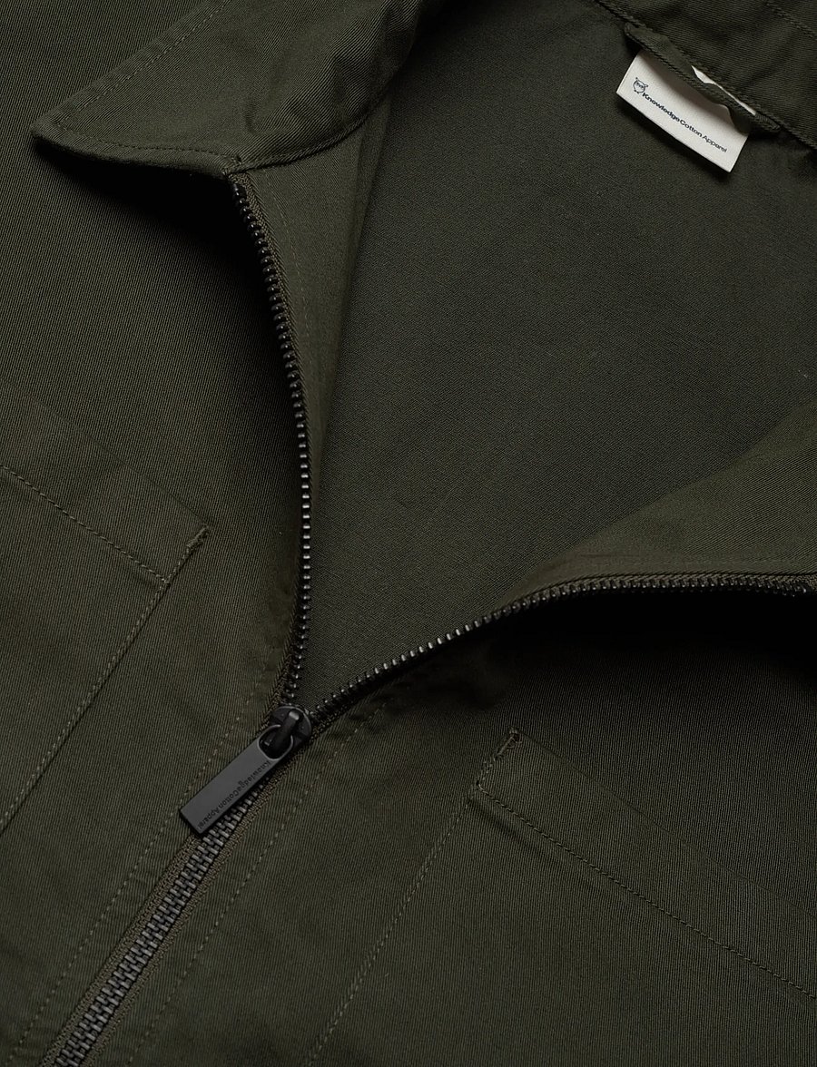 Knowledge Cotton Apparel - Twill zip overshirt - Überhemden - forest night - 2