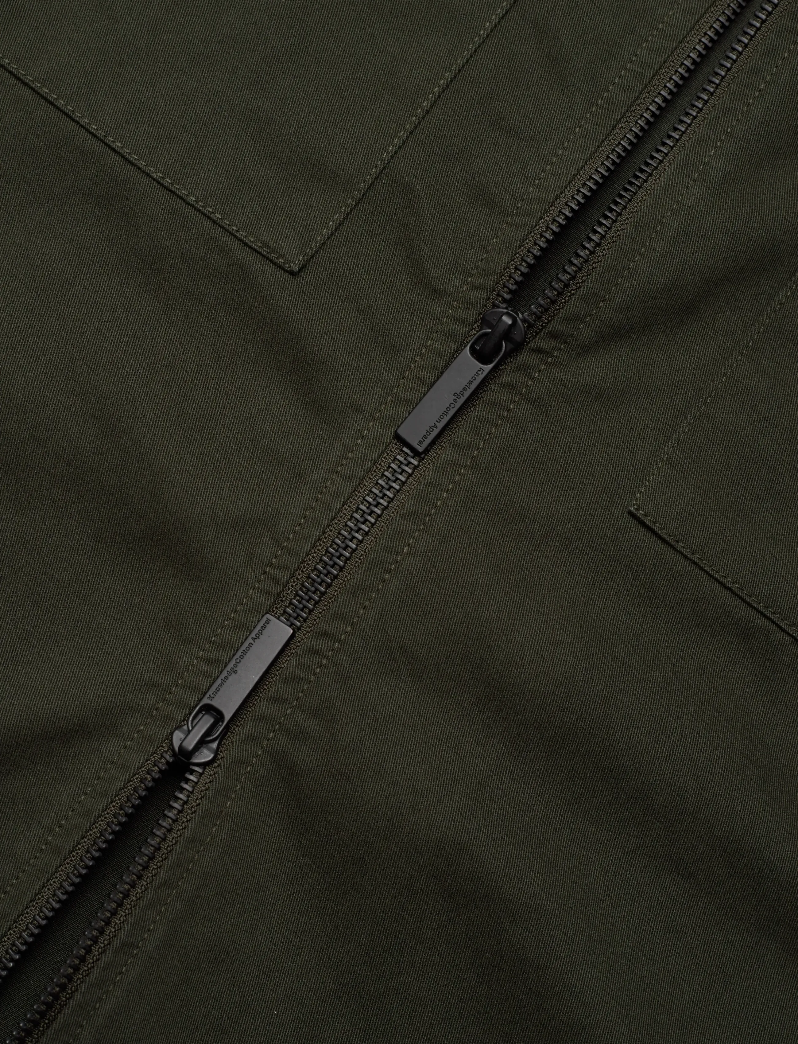 Knowledge Cotton Apparel - Twill zip overshirt - shop by occasion - forest night - 3