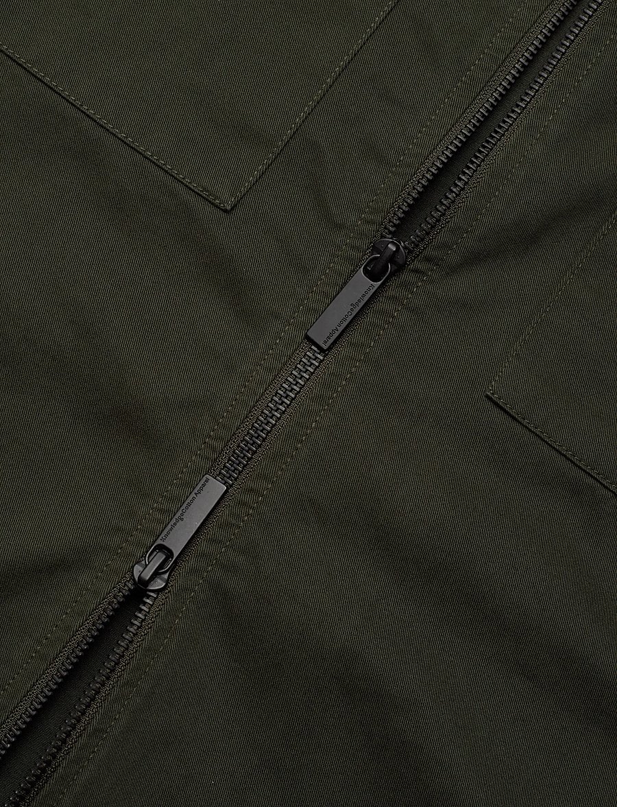 Knowledge Cotton Apparel - Twill zip overshirt - Überhemden - forest night - 3